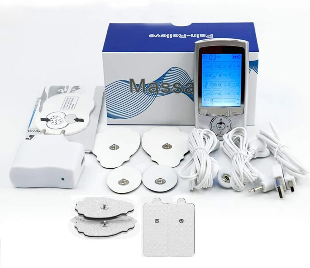 AntPower Dual Channel TENS Machine Muscle Stimulator,16 Modes Dual Channel Tens Unit Machine, 20 Level Strengthtens EMS Massager with 6 Reusable Premium Electrode Pads for Pain Relief