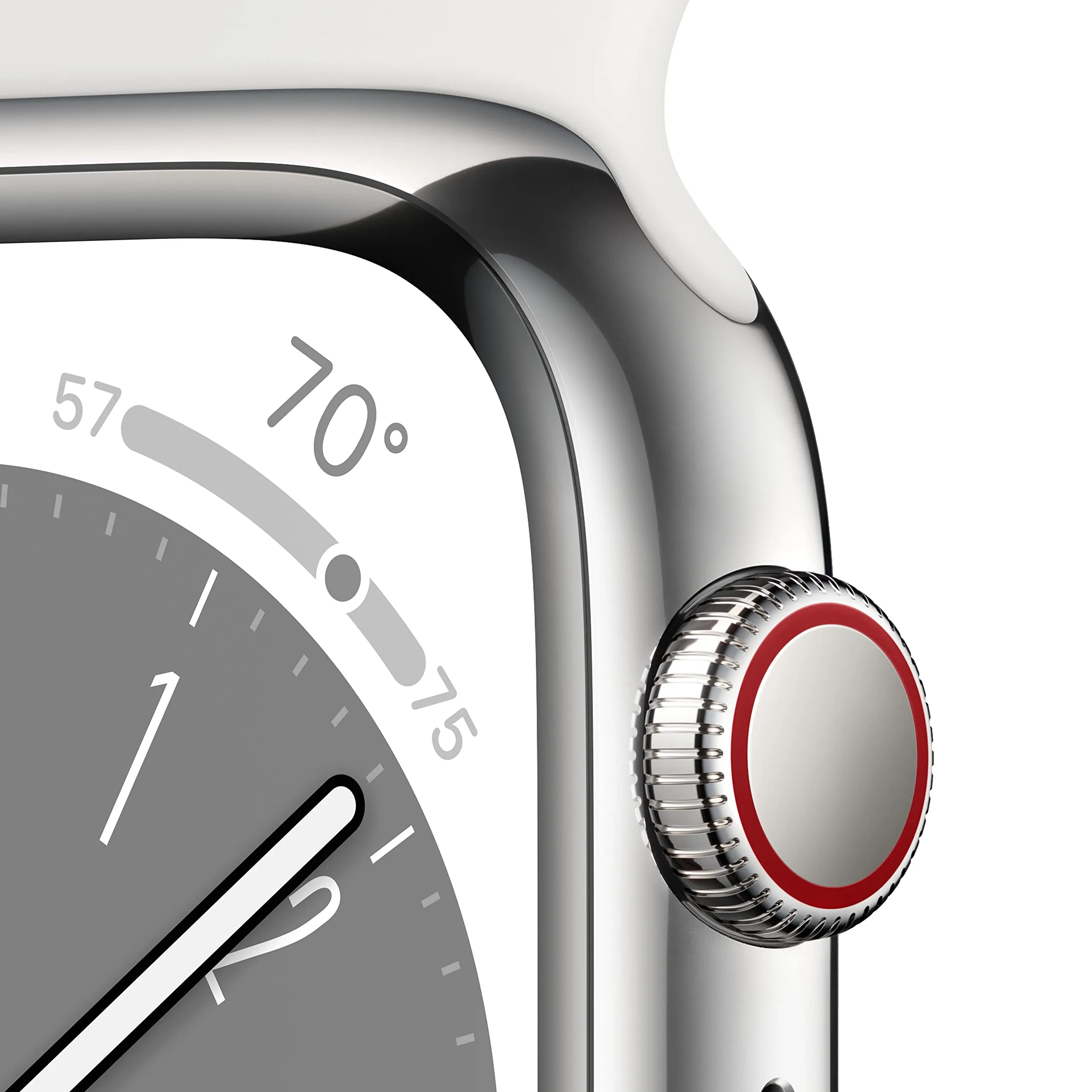 Apple Watch Series 8 [GPS   Cellular 45mm] Smart Watch w/Silver Stainless Steel Case with White Sport Band - M/L. Fitness Tracker, Blood Oxygen & ECG Apps, Always-On Retina Display, Water Resistant