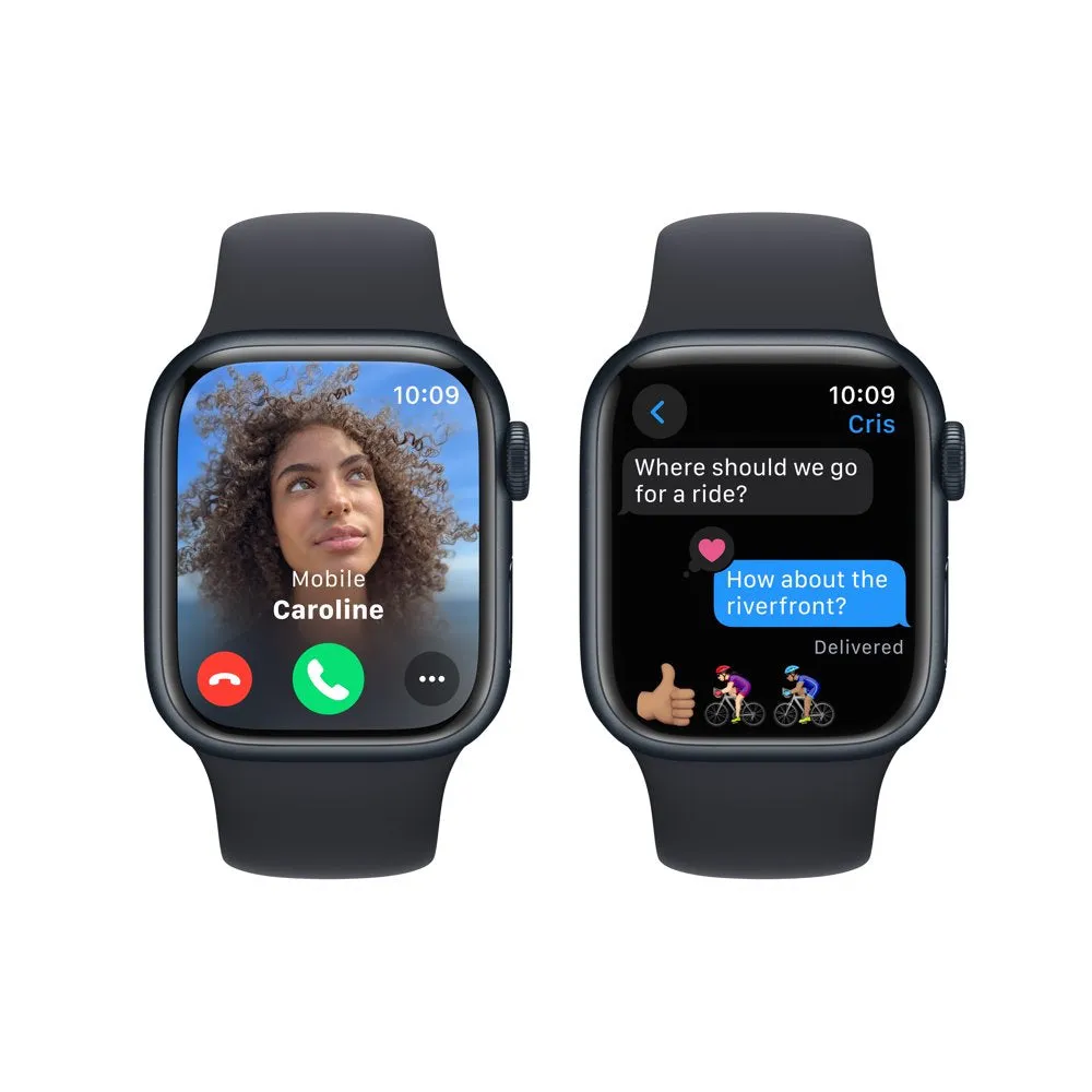 Apple Watch Series 9 GPS 41mm Midnight Aluminum Case with Midnight Sport Band - S/M