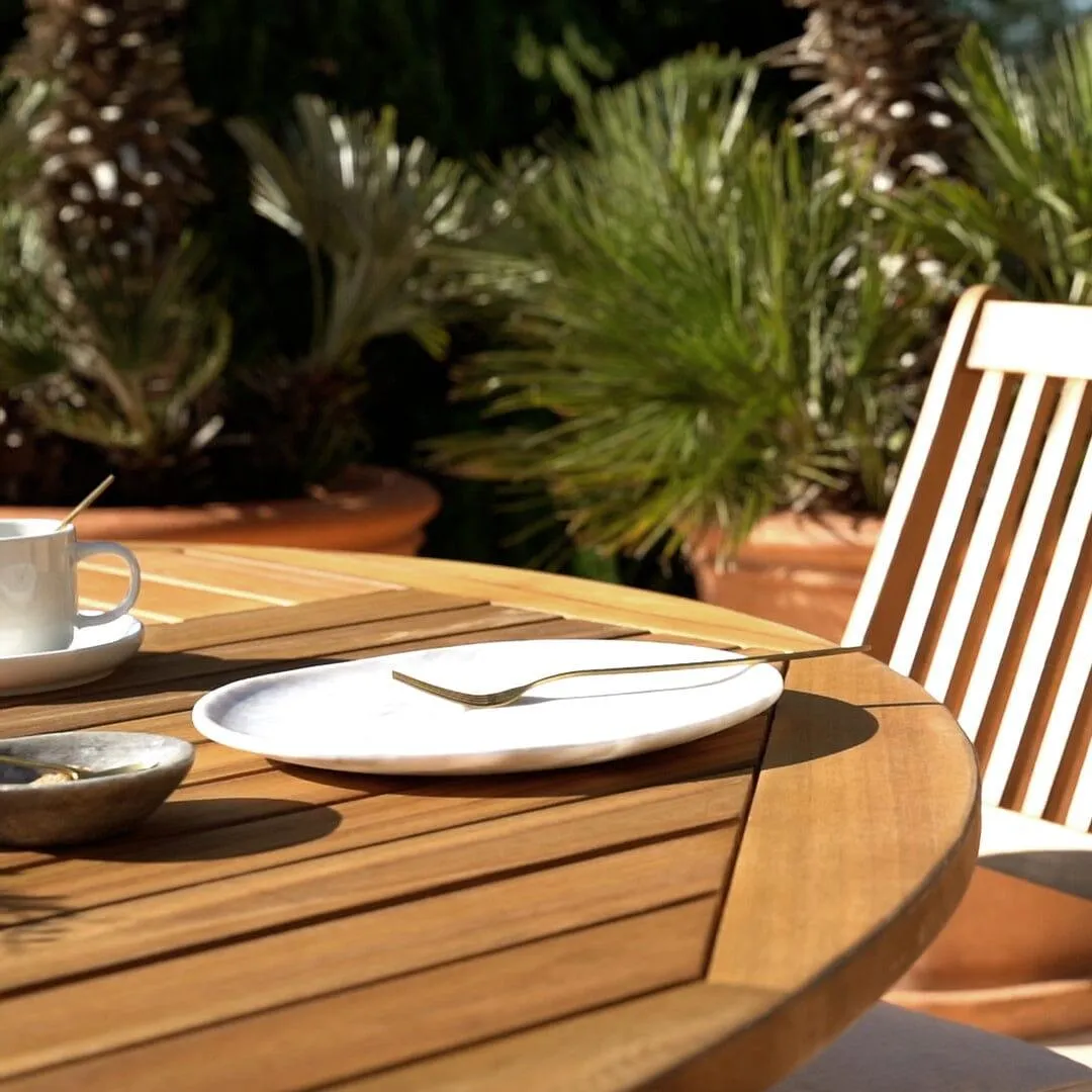 Ashby 8 Seater Wooden Round Garden Dining Set with Cream Parasol - 160cm