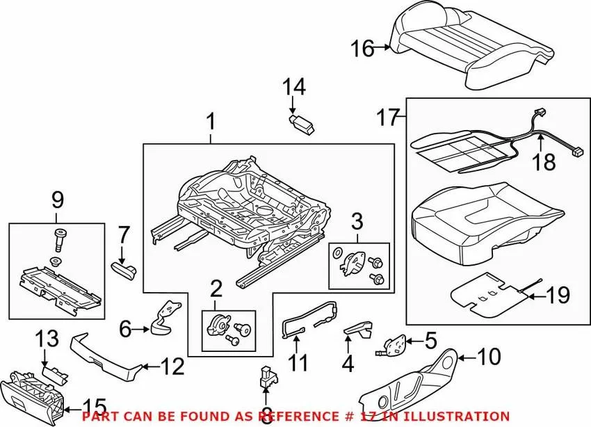 Audi Seat Cushion Pad – Front Passenger Side