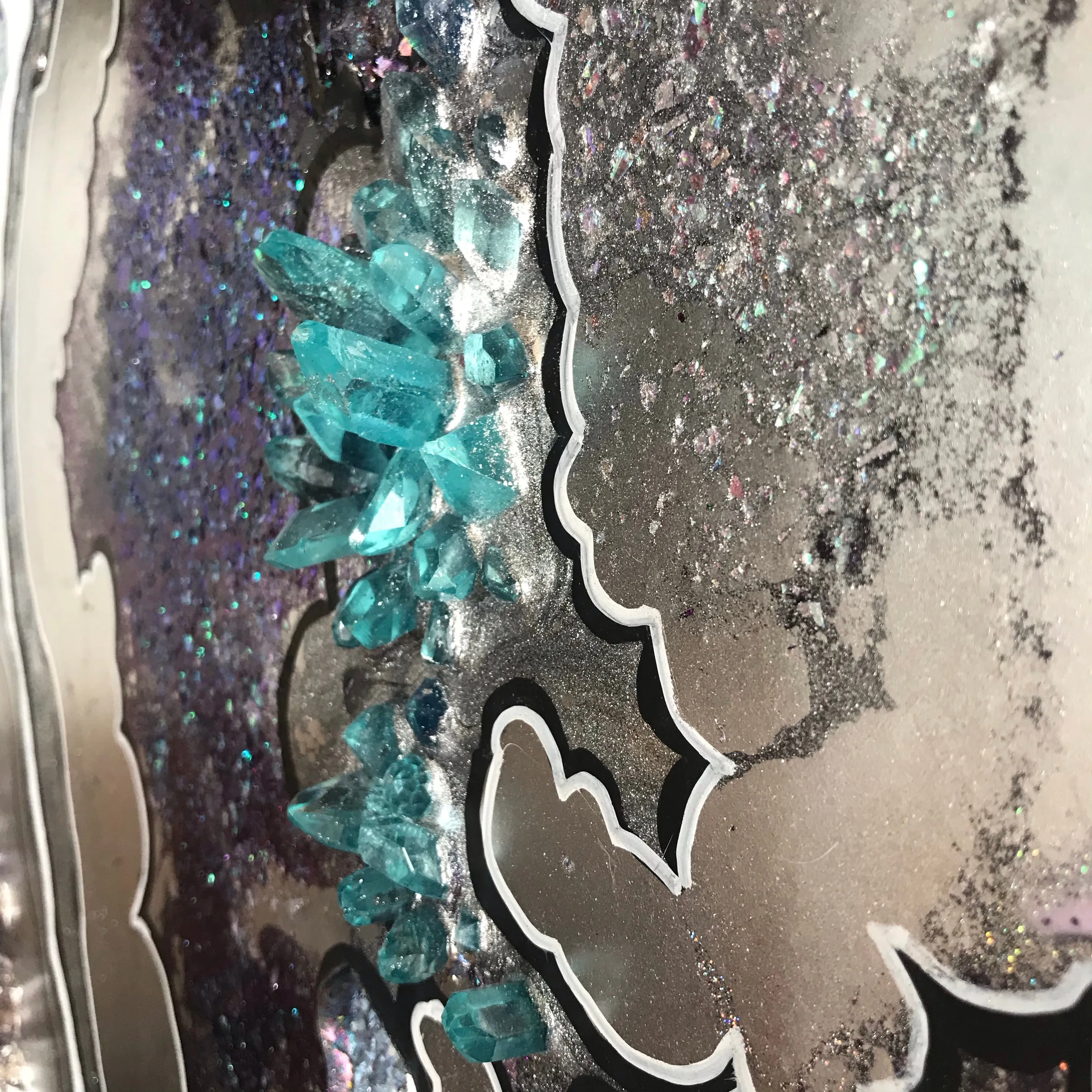 Aura Rainbow. Amethyst Geode Gemstone Original Artwork