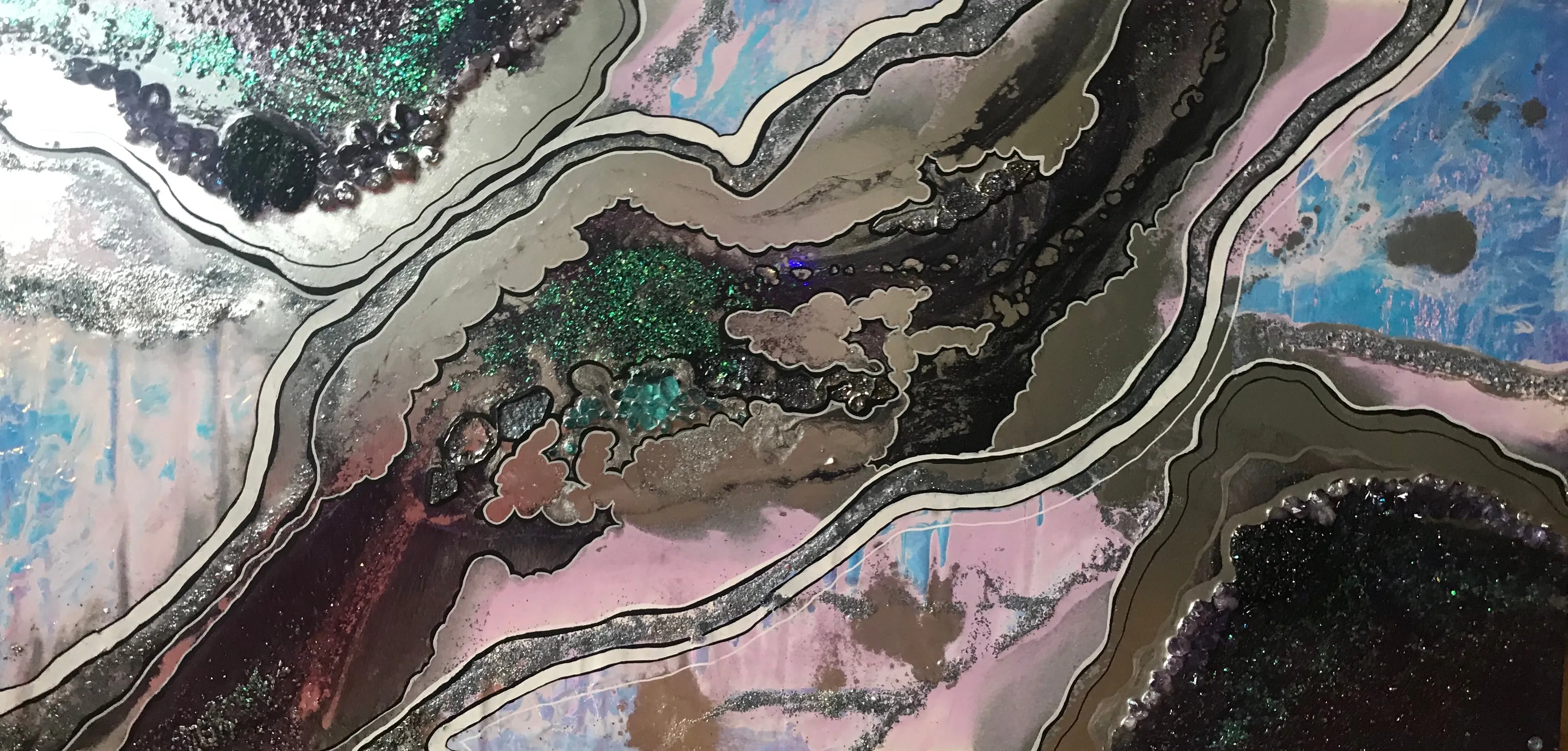 Aura Rainbow. Amethyst Geode Gemstone Original Artwork