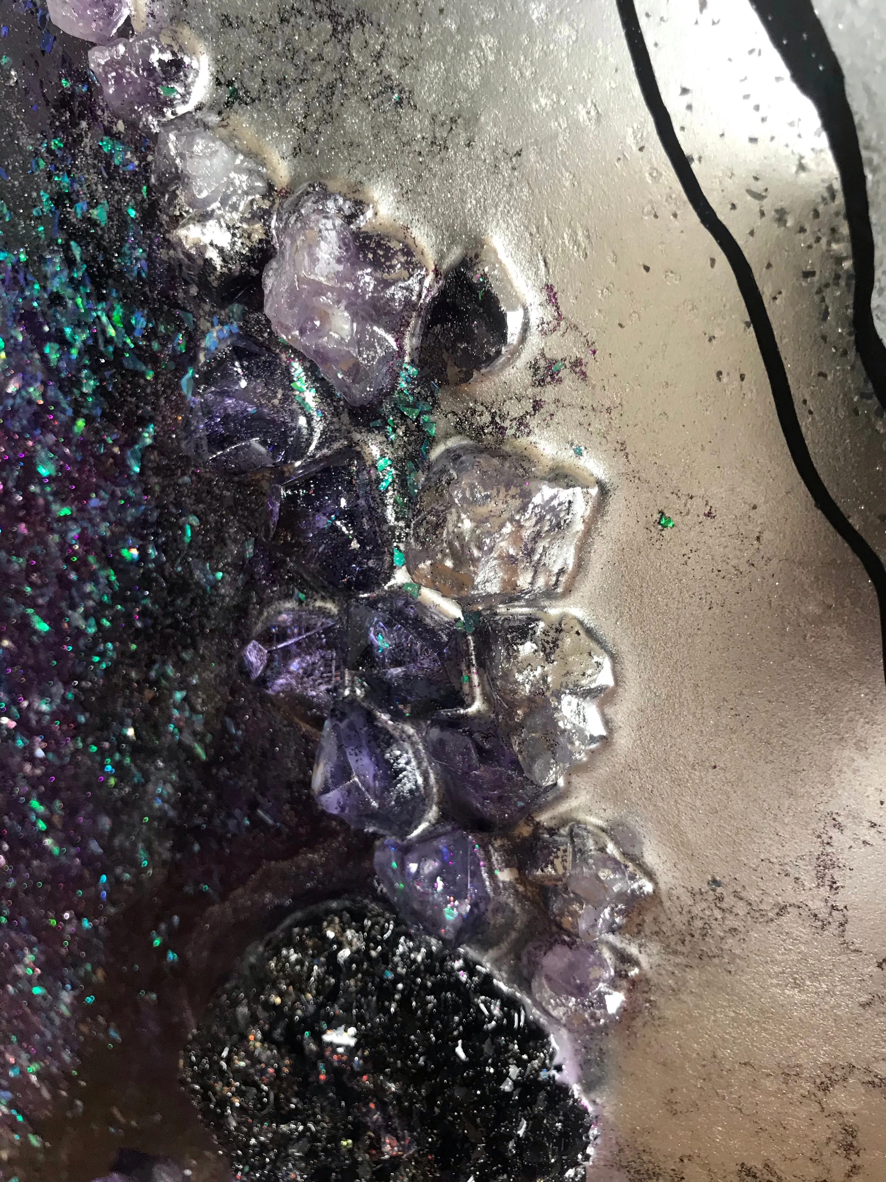 Aura Rainbow. Amethyst Geode Gemstone Original Artwork