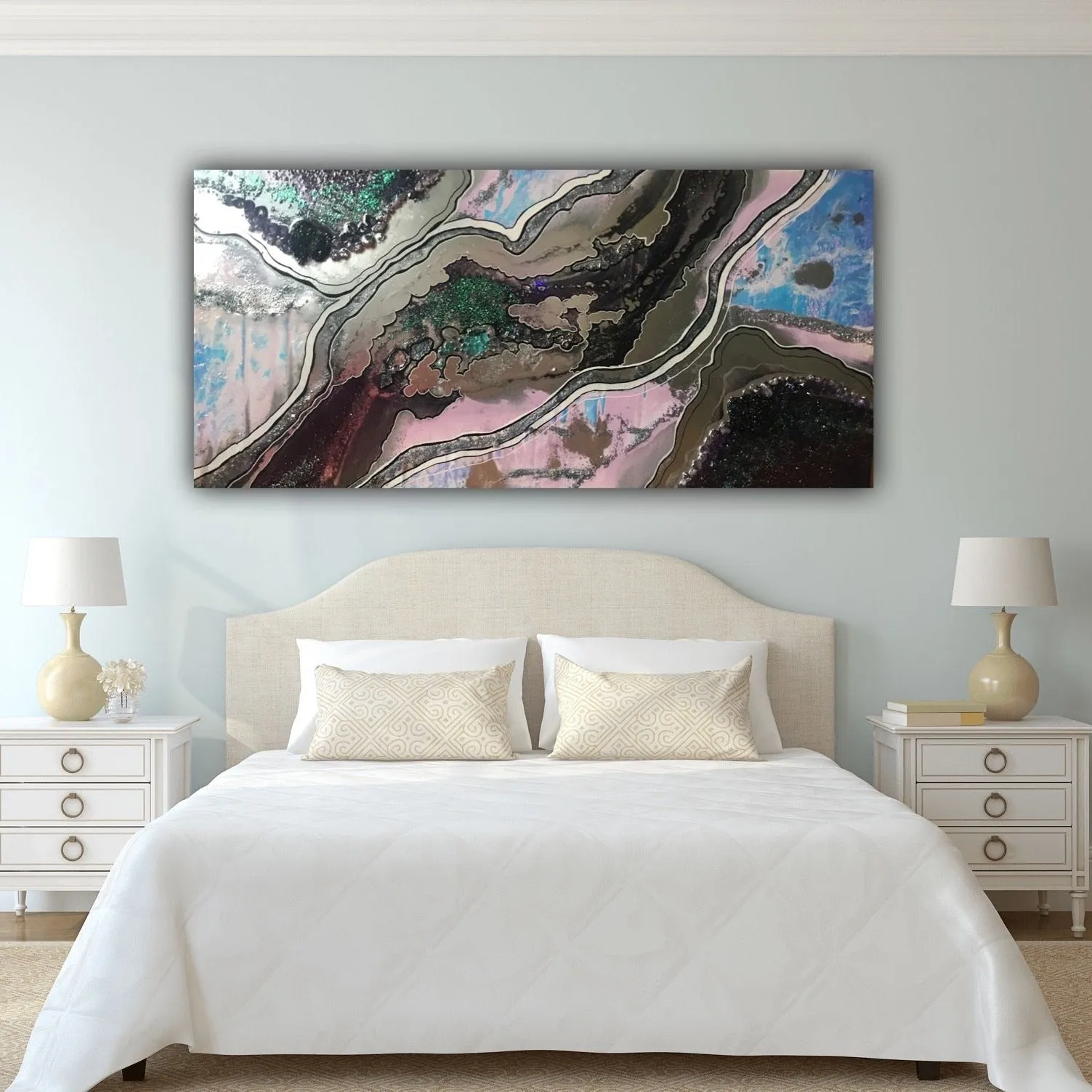 Aura Rainbow. Amethyst Geode Gemstone Original Artwork