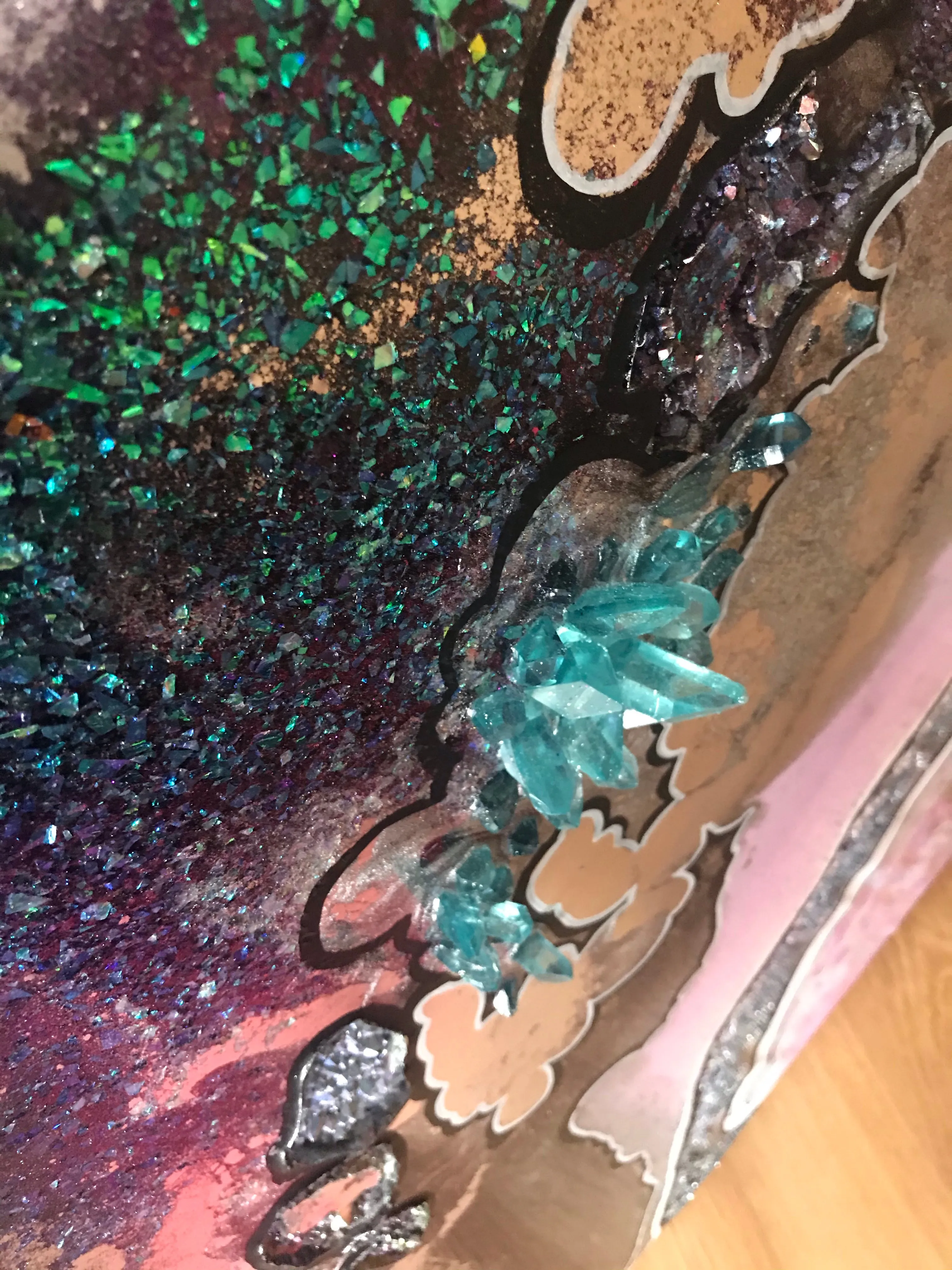 Aura Rainbow. Amethyst Geode Gemstone Original Artwork