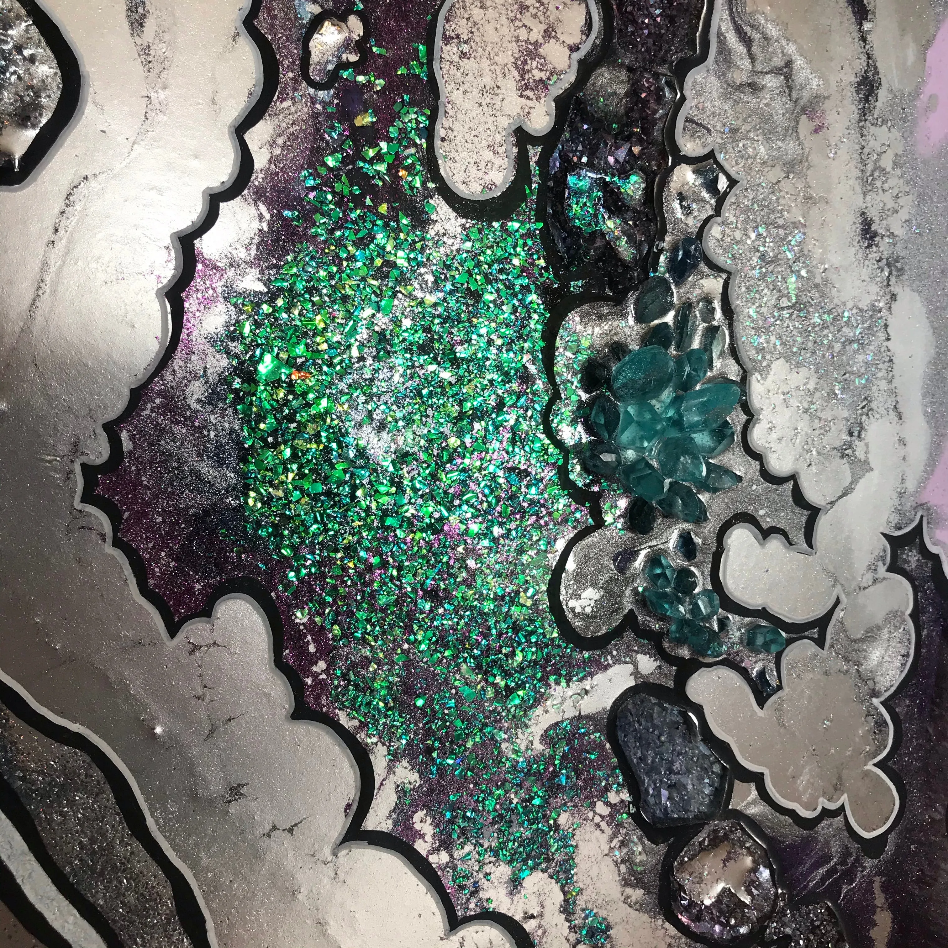 Aura Rainbow. Amethyst Geode Gemstone Original Artwork