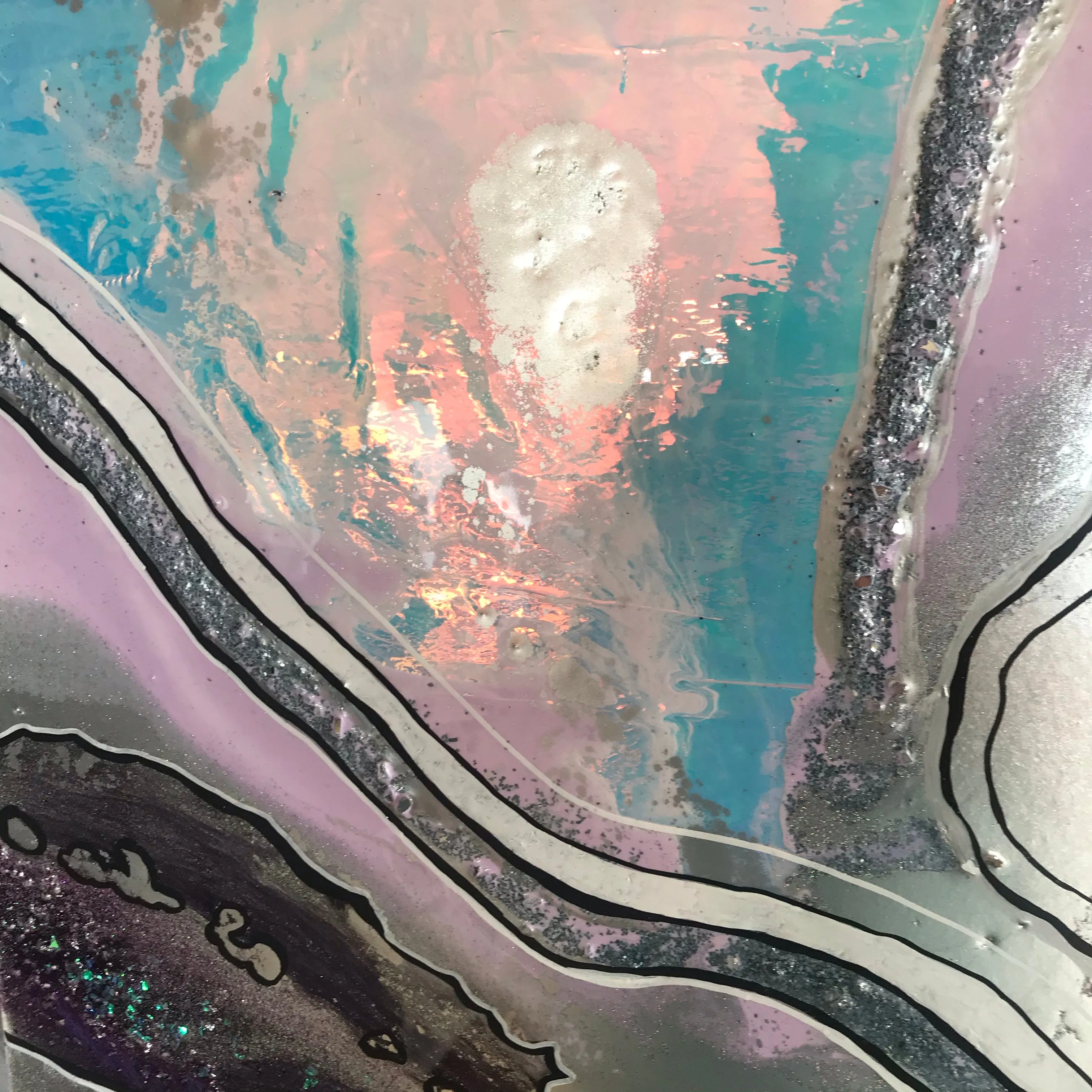 Aura Rainbow. Amethyst Geode Gemstone Original Artwork