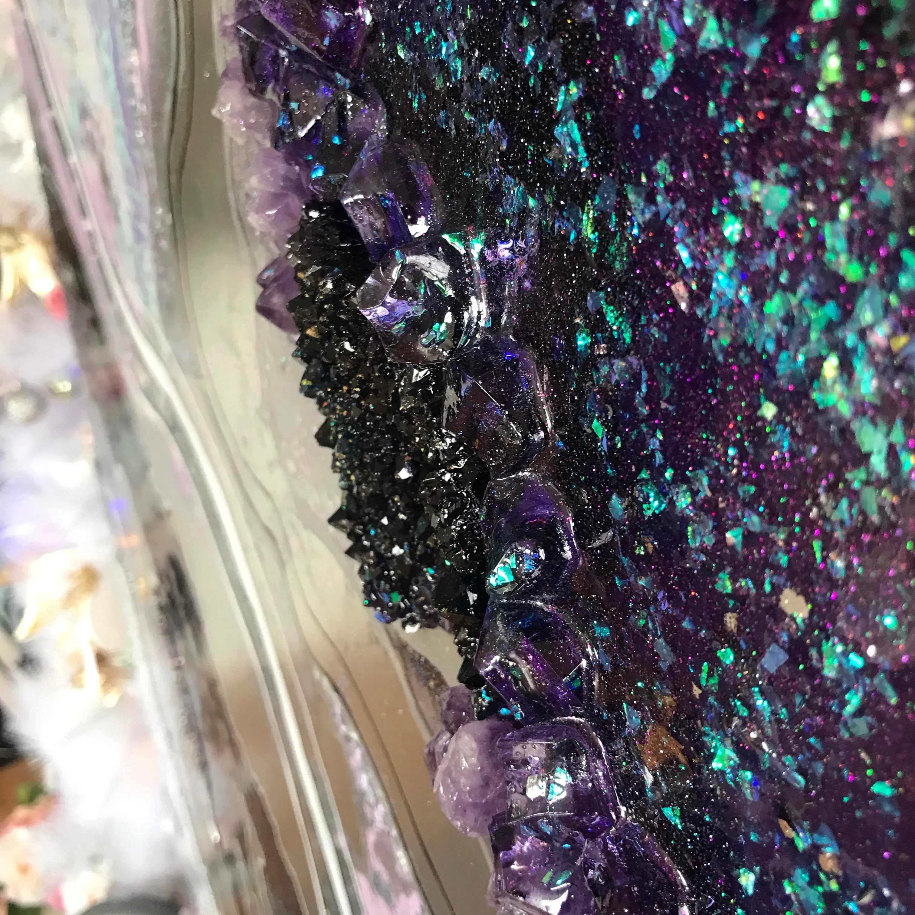 Aura Rainbow. Amethyst Geode Gemstone Original Artwork