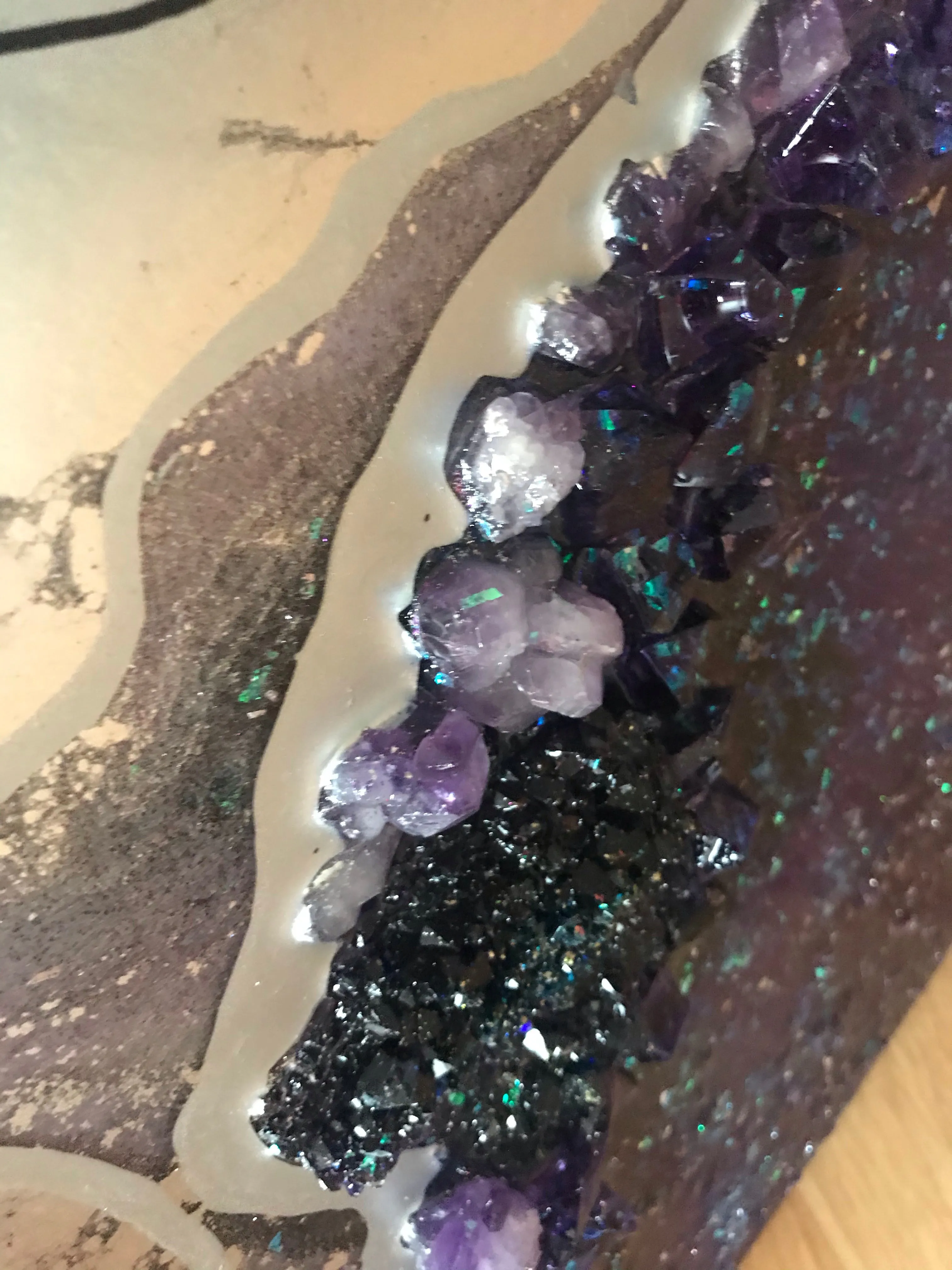 Aura Rainbow. Amethyst Geode Gemstone Original Artwork
