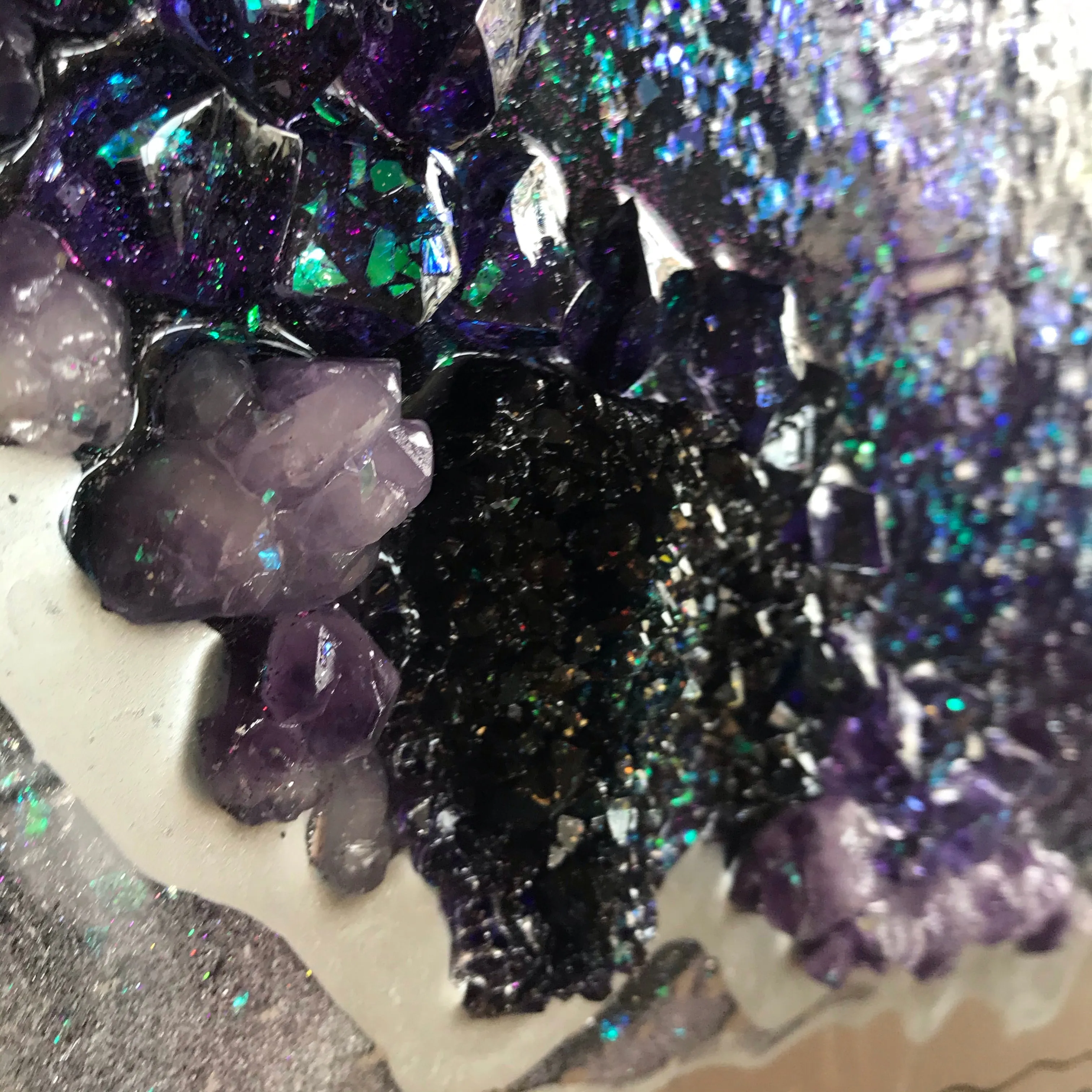 Aura Rainbow. Amethyst Geode Gemstone Original Artwork