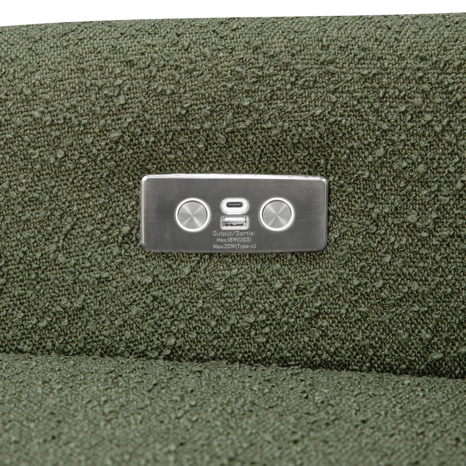 Babyletto Kiwi Electronic Recliner and Swivel Glider in Boucle with USB port