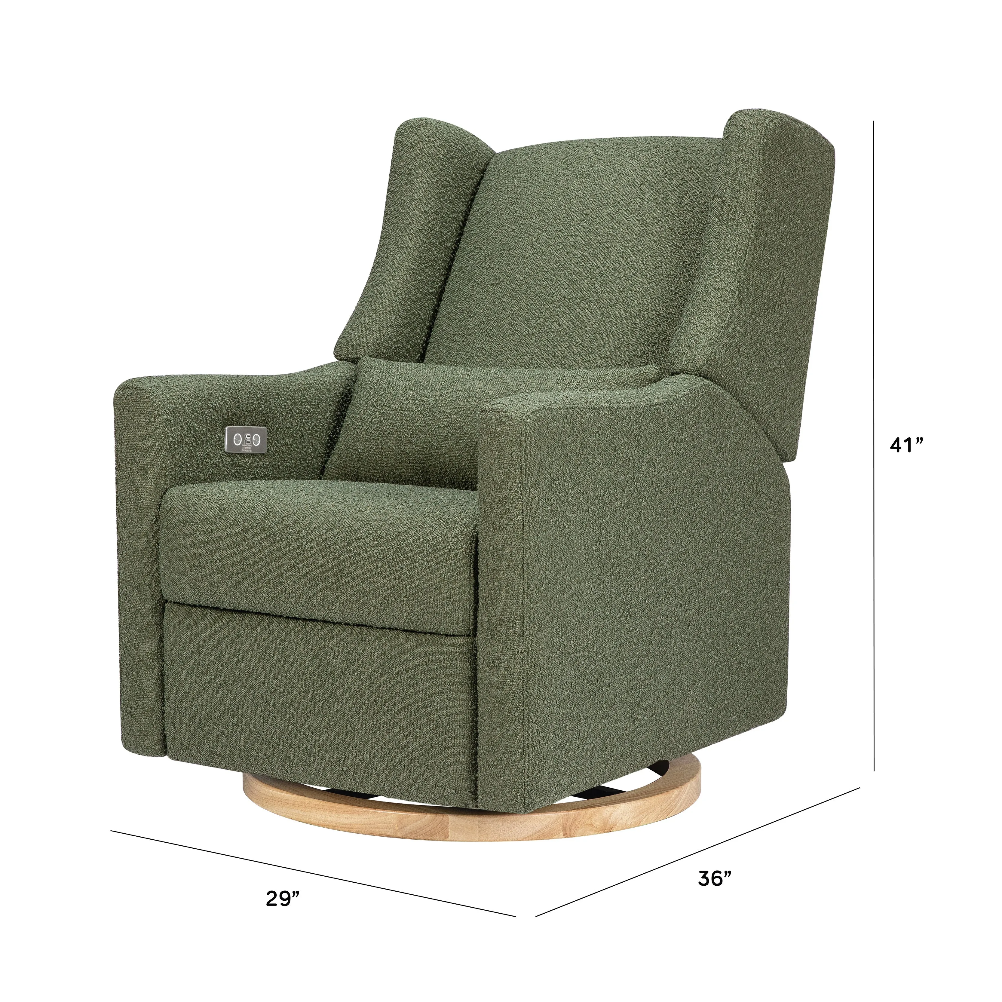 Babyletto Kiwi Electronic Recliner and Swivel Glider in Boucle with USB port