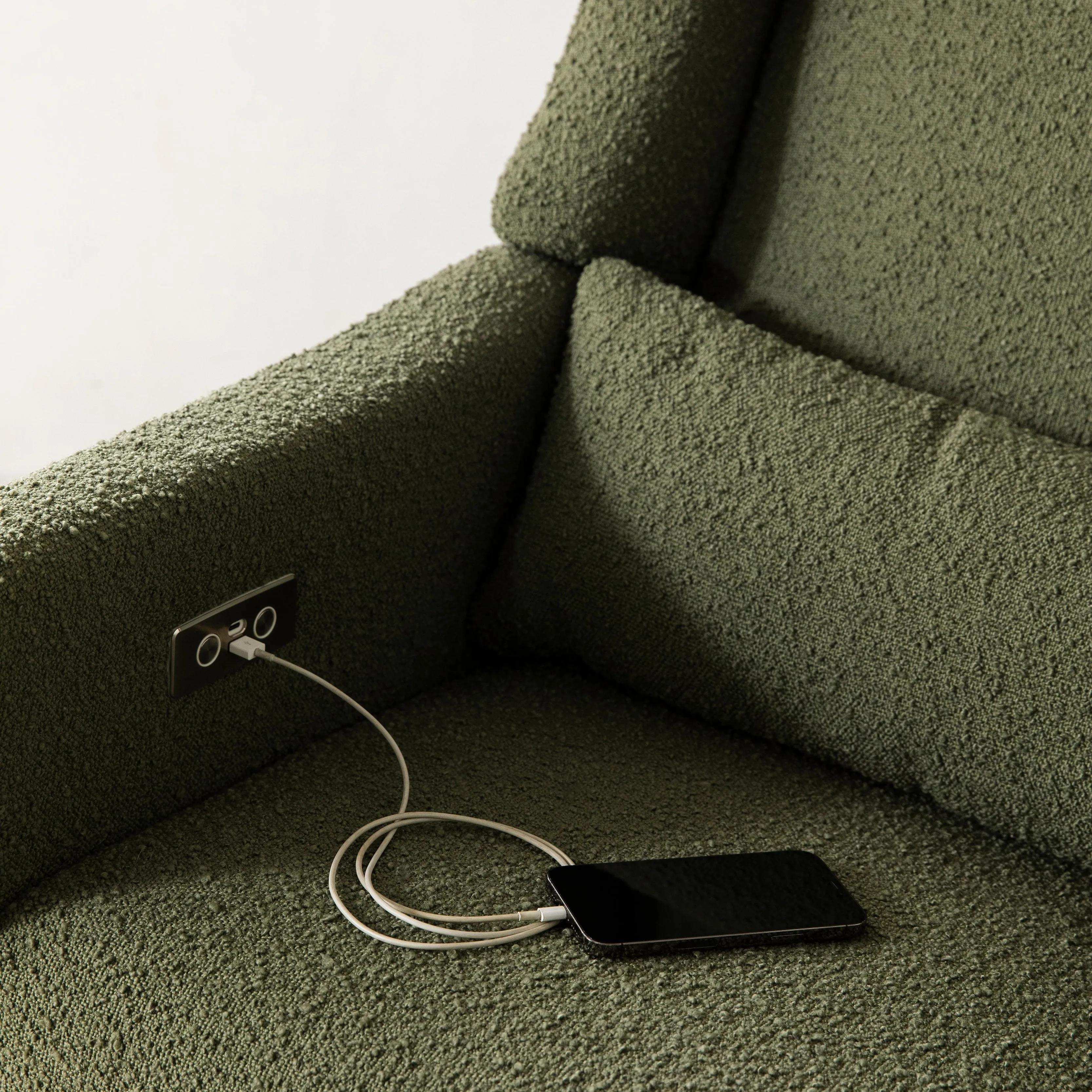 Babyletto Kiwi Electronic Recliner and Swivel Glider in Boucle with USB port