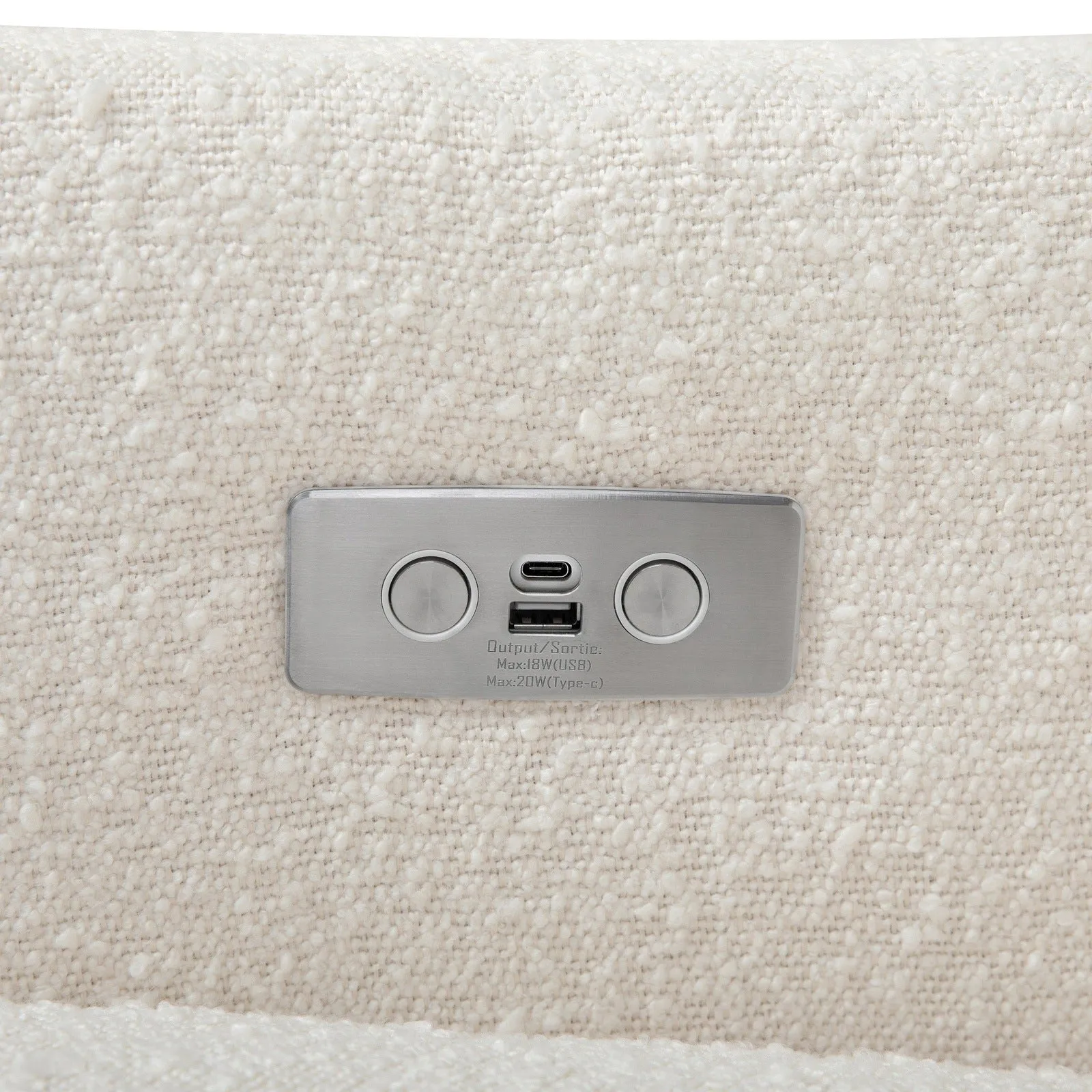 Babyletto Kiwi Electronic Recliner and Swivel Glider in Boucle with USB port