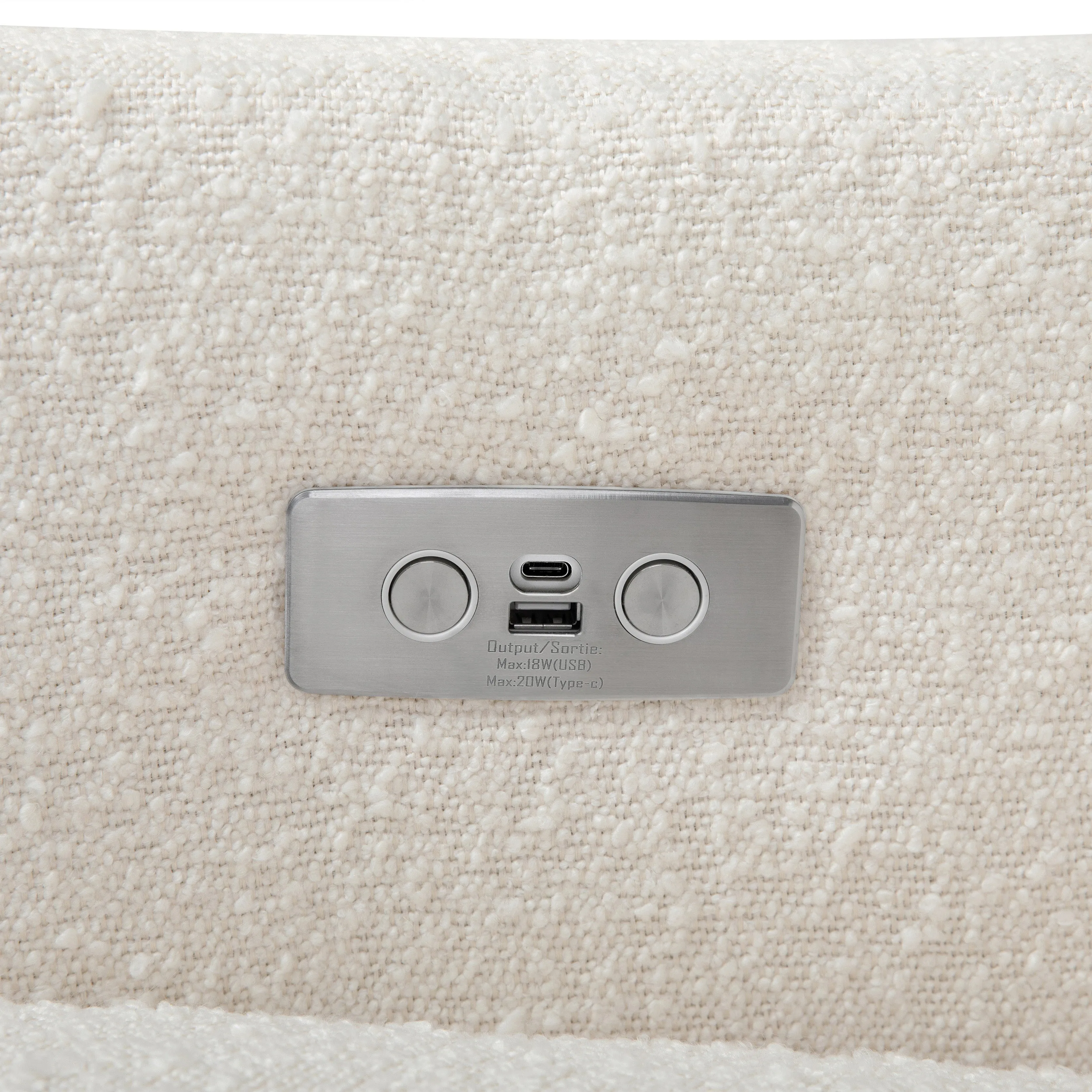 Babyletto Kiwi Electronic Recliner and Swivel Glider in Boucle with USB port