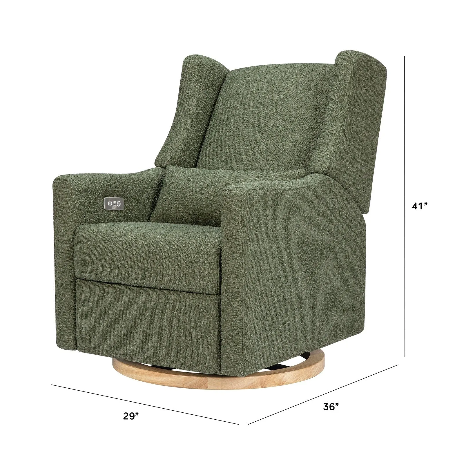 Babyletto Kiwi Electronic Recliner and Swivel Glider in Boucle with USB port