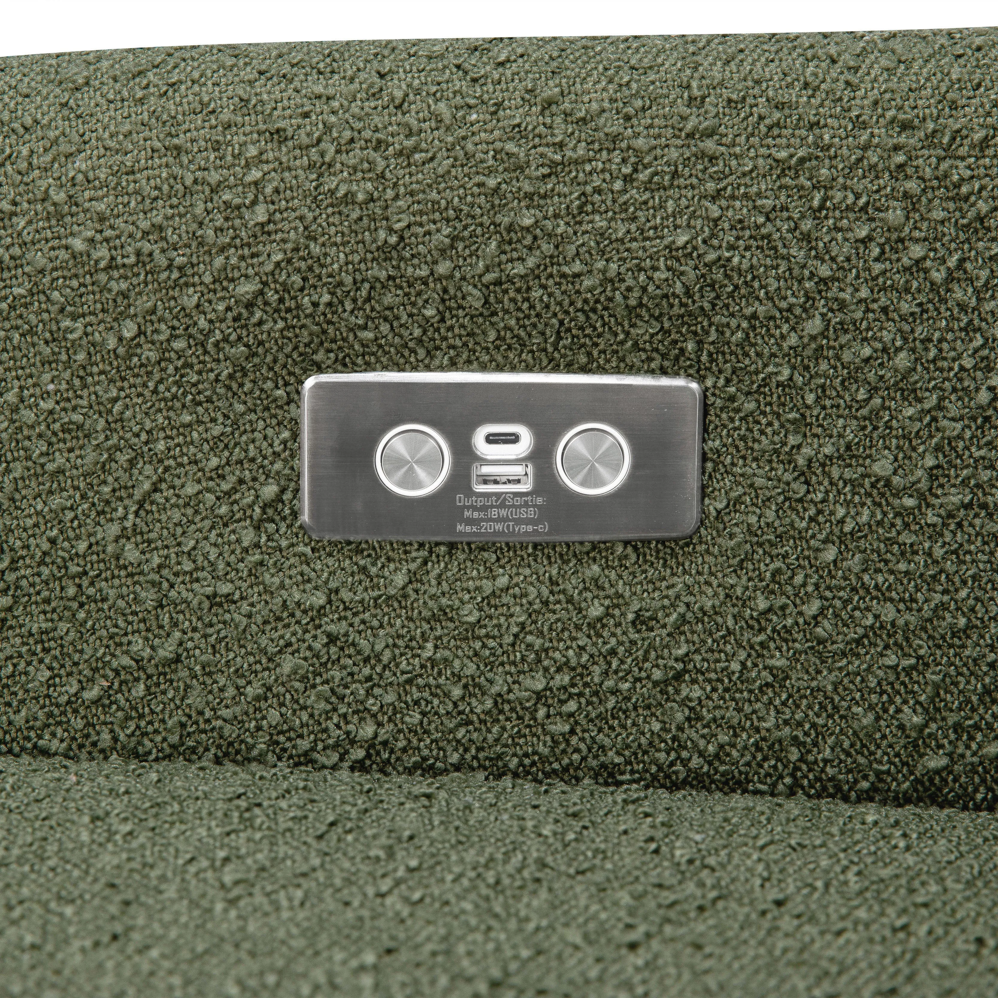 Babyletto Kiwi Electronic Recliner and Swivel Glider in Boucle with USB port
