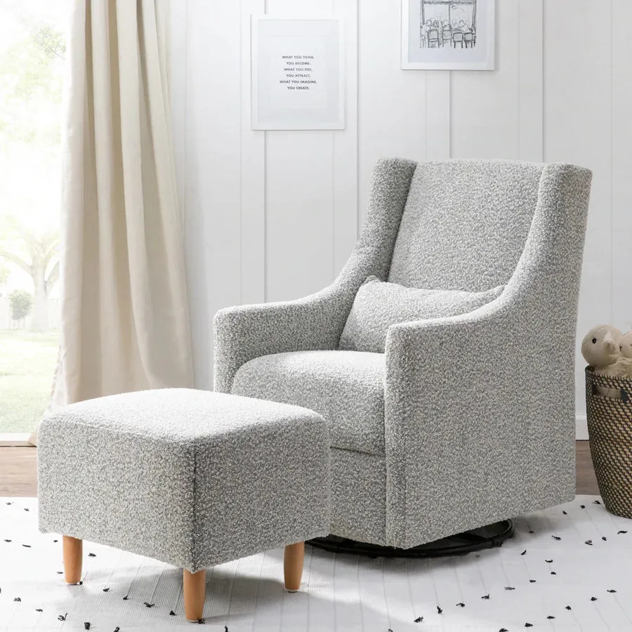 Babyletto Toco Glider and Ottoman Black White Boucle