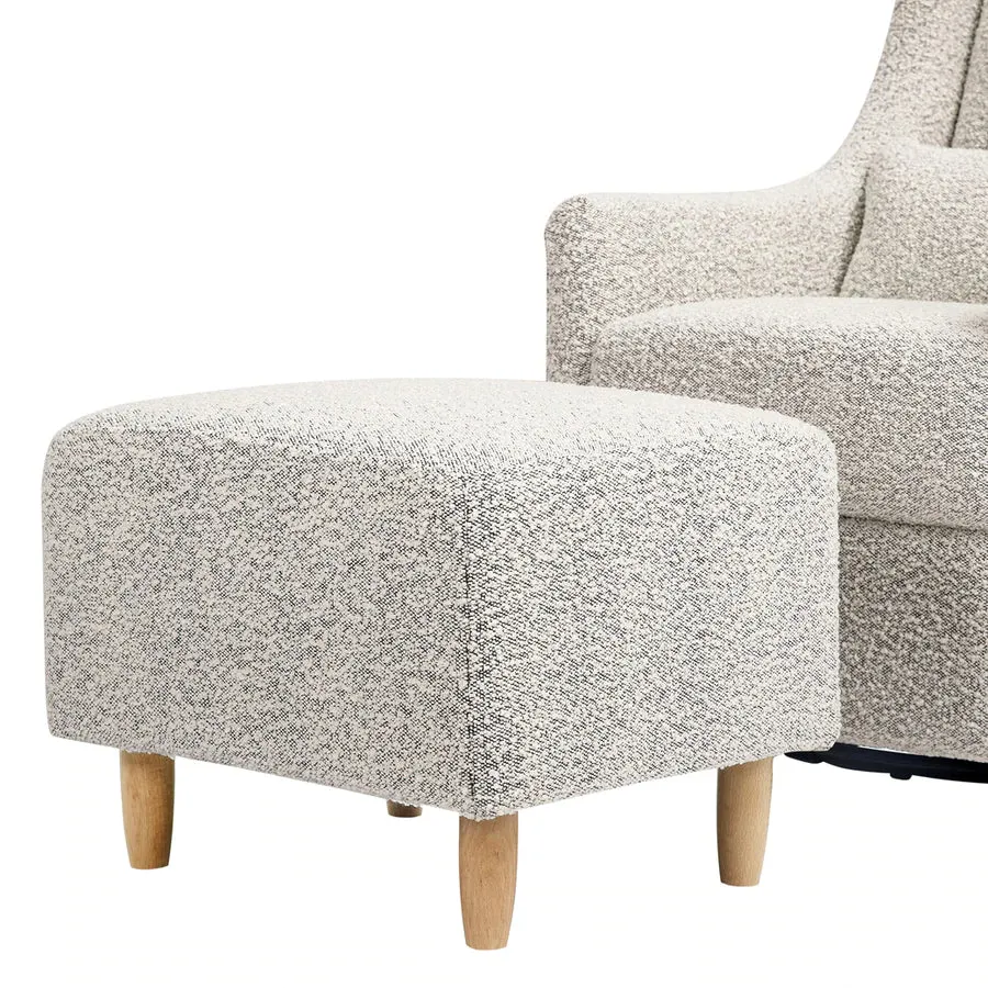 Babyletto Toco Glider and Ottoman Black White Boucle