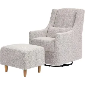 Babyletto Toco Glider and Ottoman Black White Boucle
