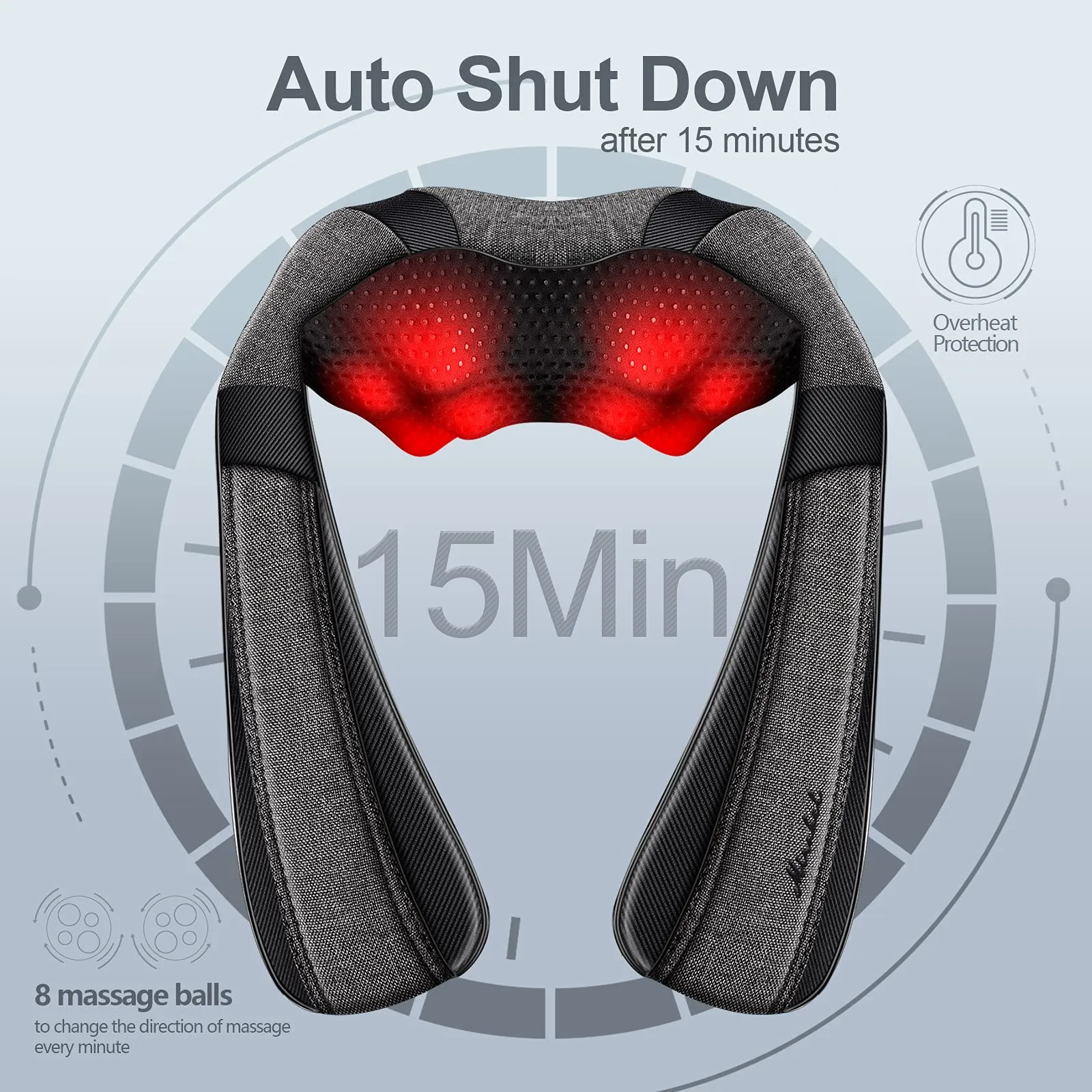 Back Massager Neck Massager with Heat, Neck and Back Massager, Shiatsu Shoulder Massager Gifts for Neck, Back, Muscle Pain Relief, Presents Idea for Christmas, Fathers Day, Mothers Day
