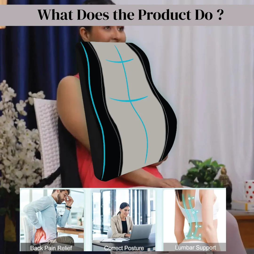 Backrest for Car Seat Back Rest Cushion for Chair Sitting Driving Support Work from Home with Memory Foam for Lumbar Pain Relief JSB BS22