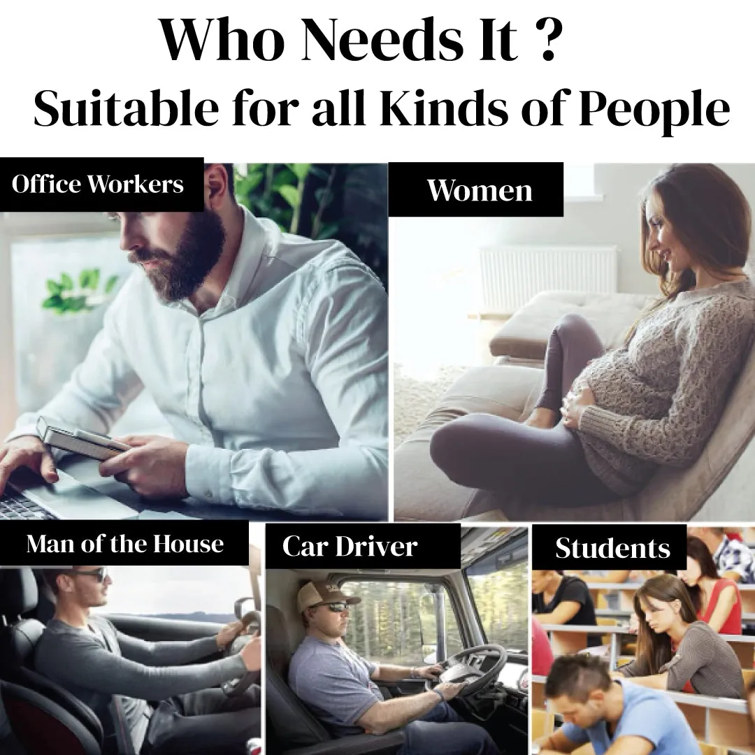 Backrest for Car Seat Back Rest Cushion for Chair Sitting Driving Support Work from Home with Memory Foam for Lumbar Pain Relief JSB BS22