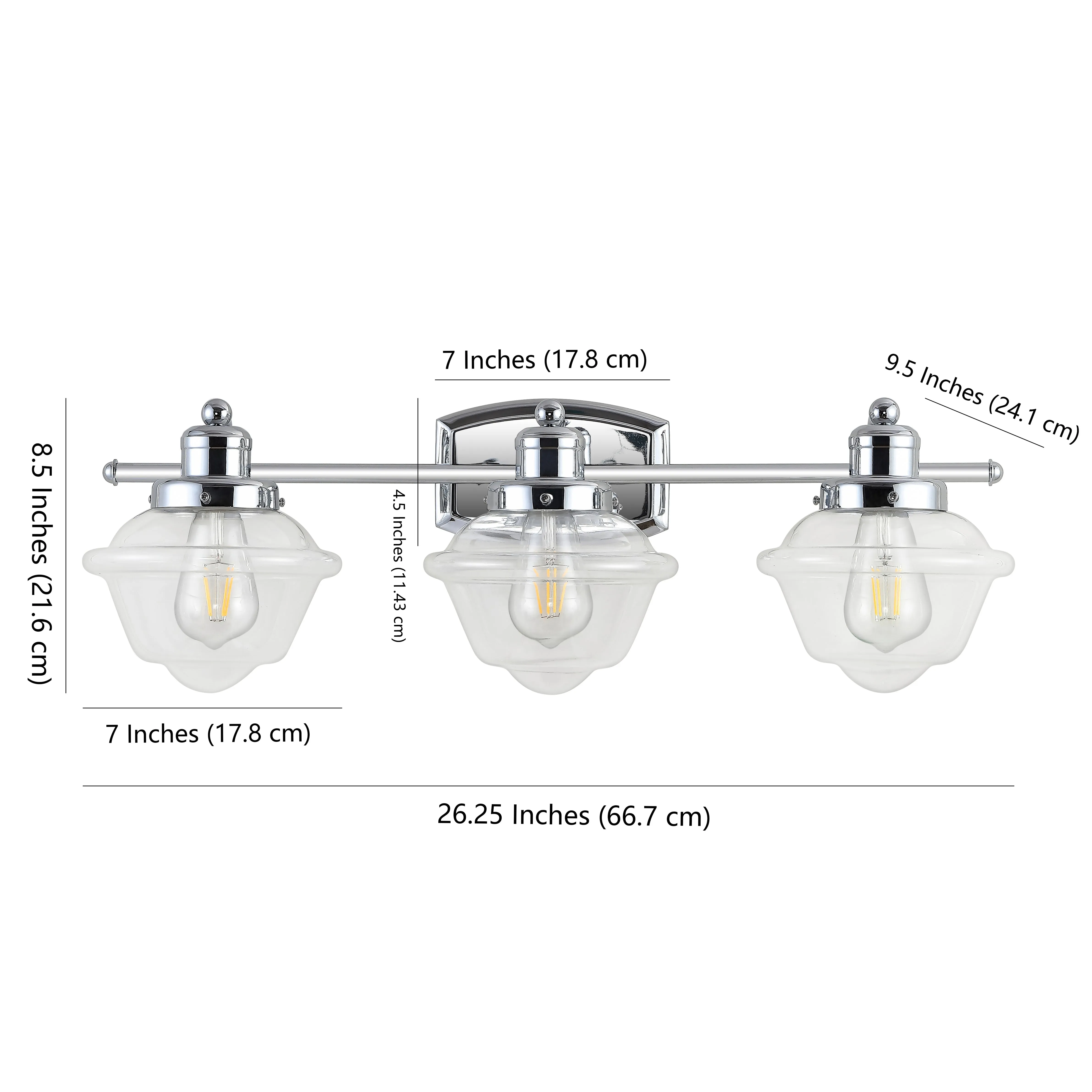Beck Iron/Glass schoolhouse LED Vanity Light