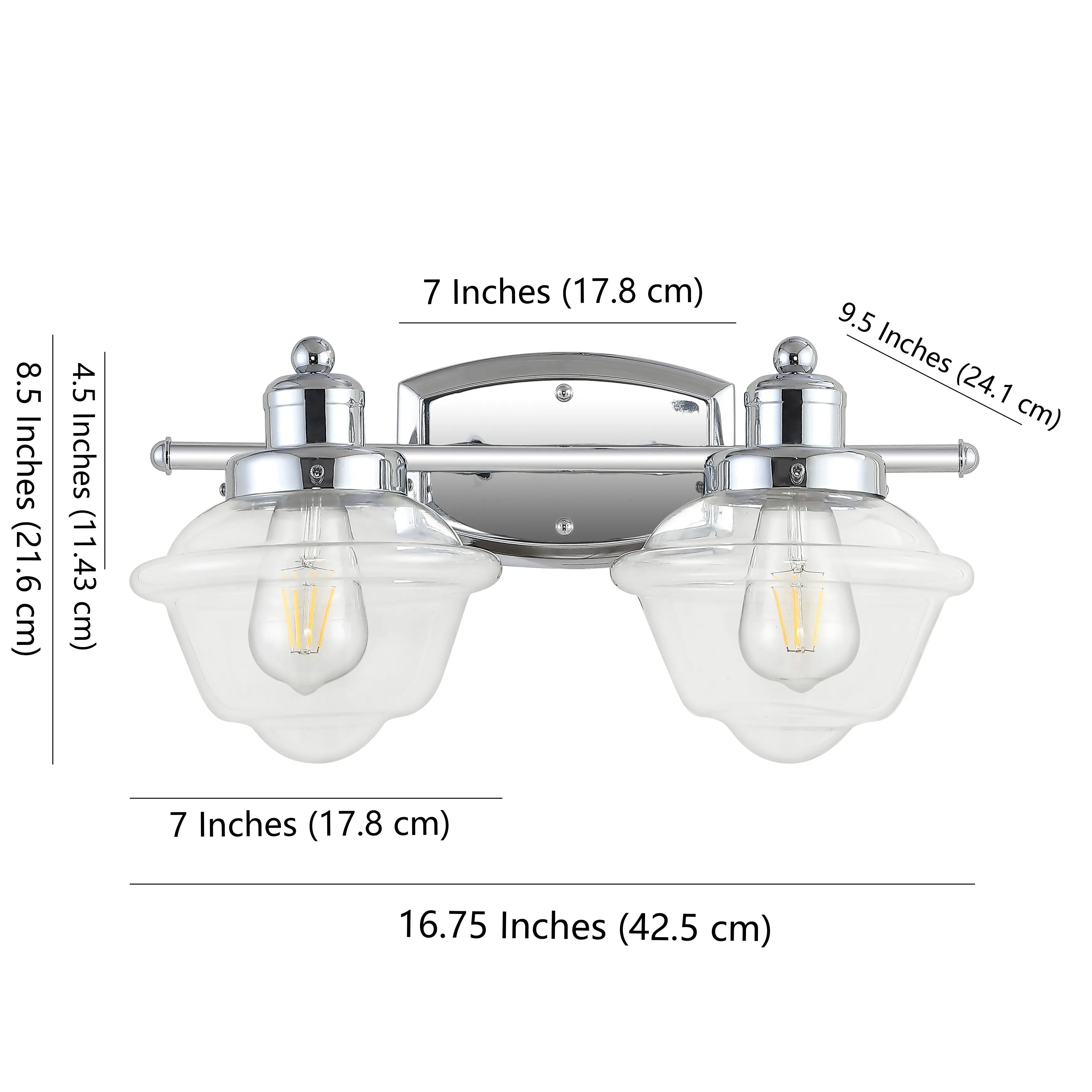 Beck Iron/Glass schoolhouse LED Vanity Light