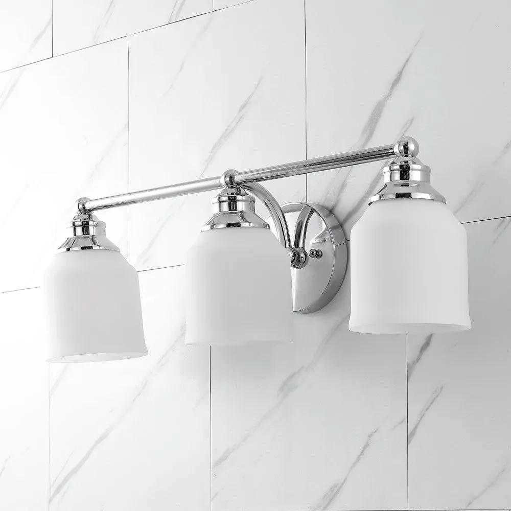 Berkley Iron/Frosted Glass Farmhouse Cottage LED Vanity Light