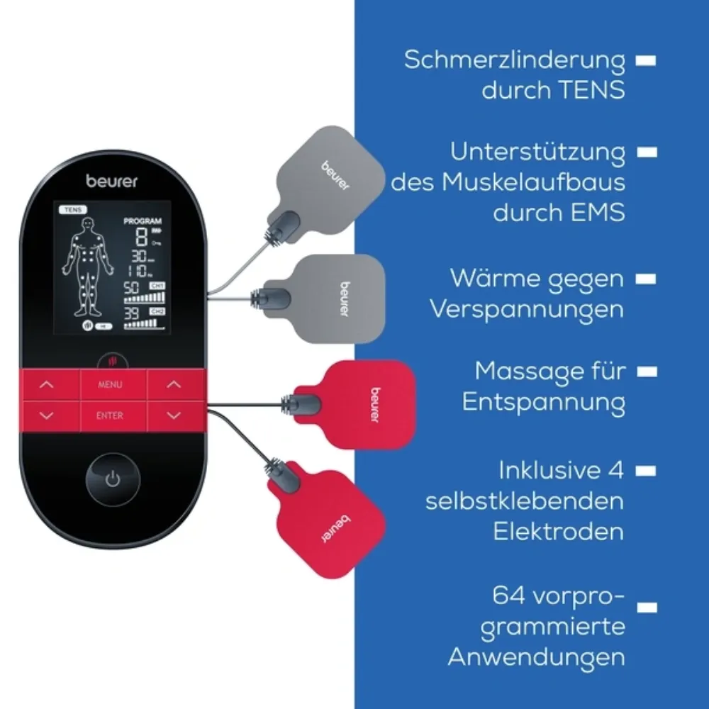 Beurer Digital TENS/EMS EM 59 mit Wärmefunktion | Packung (1 Stück)