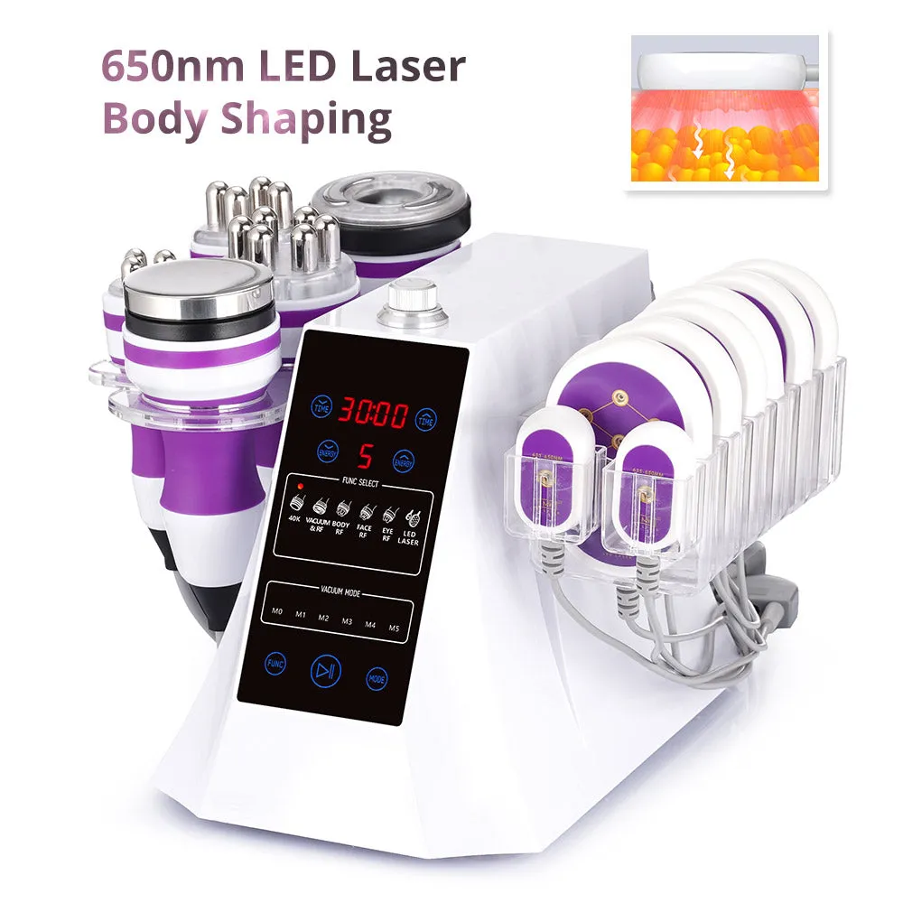 Black Friday 6 In 1 Cavitation 2.0 40K Machine With Red Light Therapy Belt