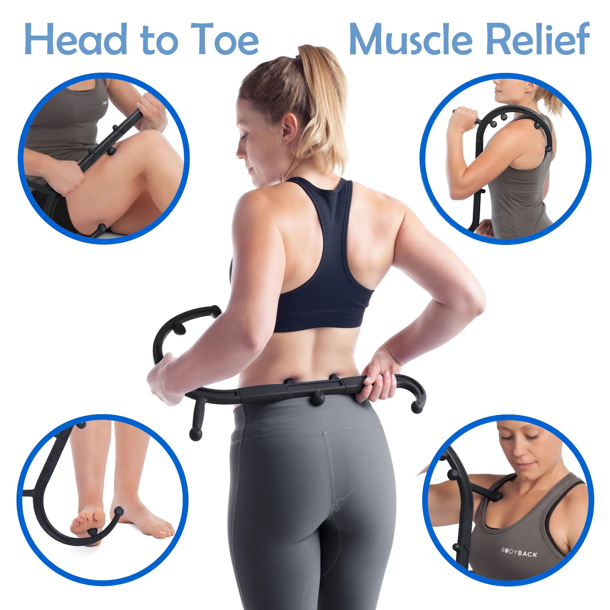 Body Back Buddy 2.0 Classic 2 piece Made in USA Trigger Point Massage Tool