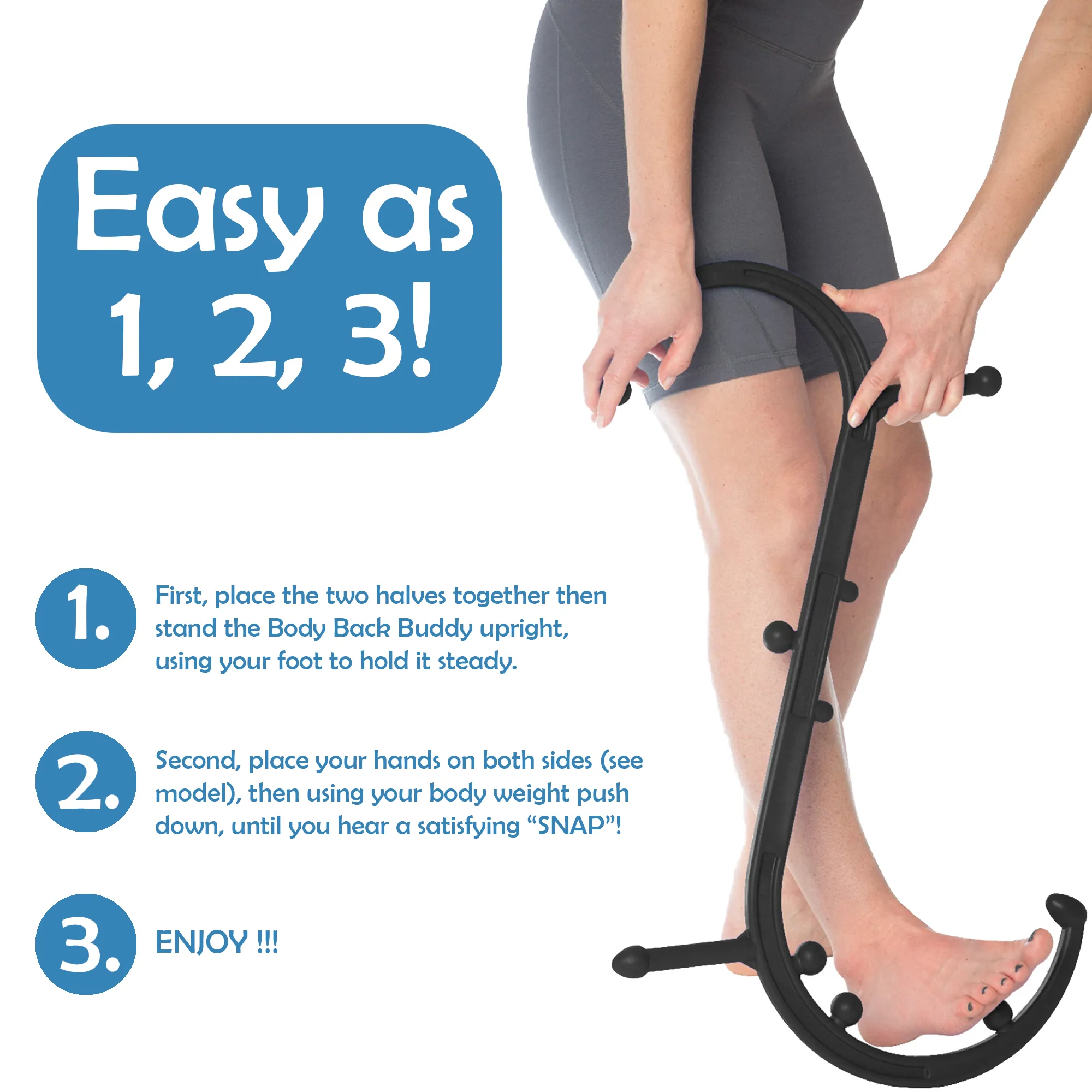 Body Back Buddy 2.0 Classic 2 piece Made in USA Trigger Point Massage Tool