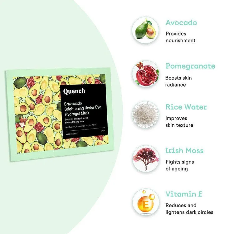 Brightening Under Eye Hydrogel Patch with Avocado Vitamins C & E (Pack of 6)