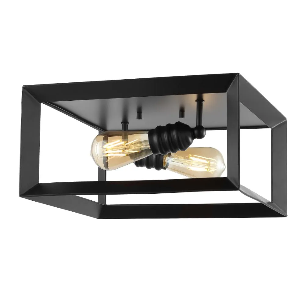Bruckeolm 13" 2-Light Iron Modern Farmhouse LED Flush Mount