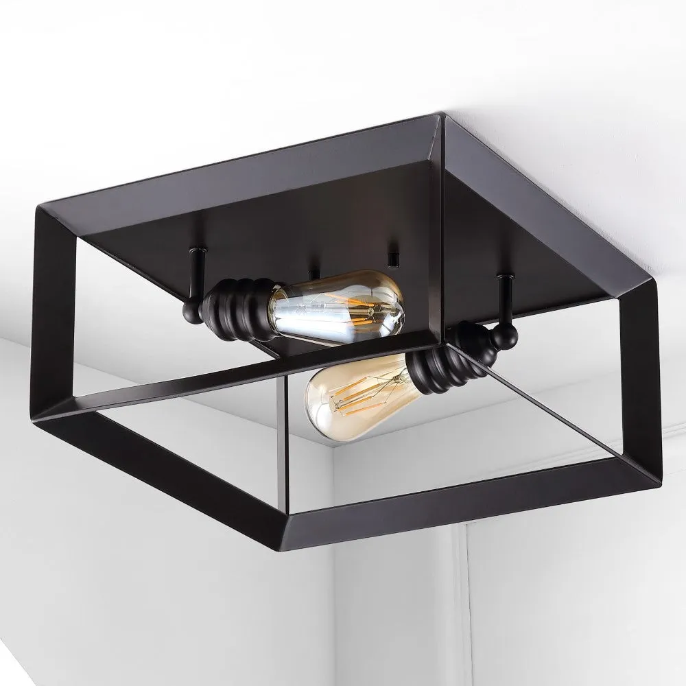 Bruckeolm 13" 2-Light Iron Modern Farmhouse LED Flush Mount