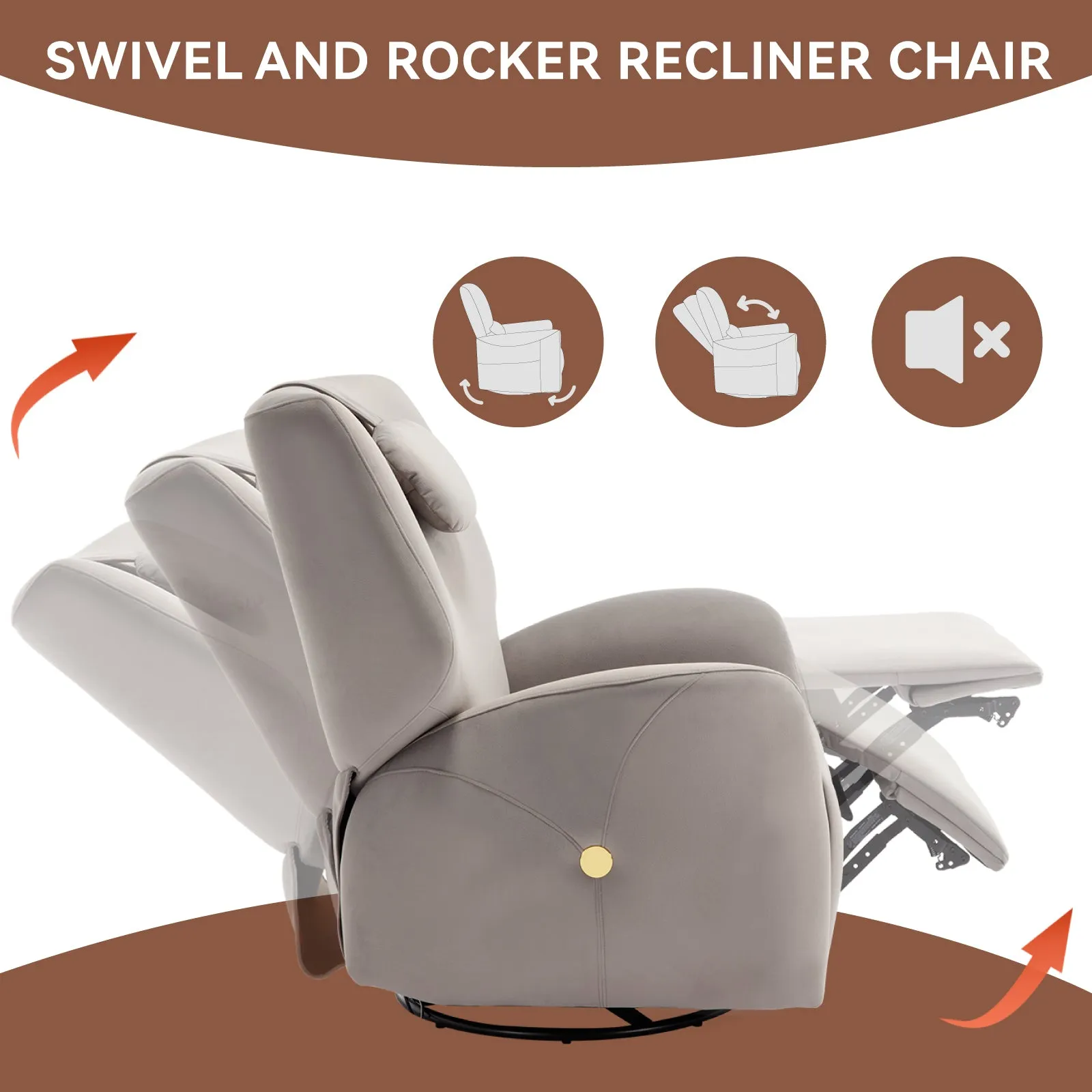 Bryce Power Recliner Chair with Lumbar and Neck Support - Gray