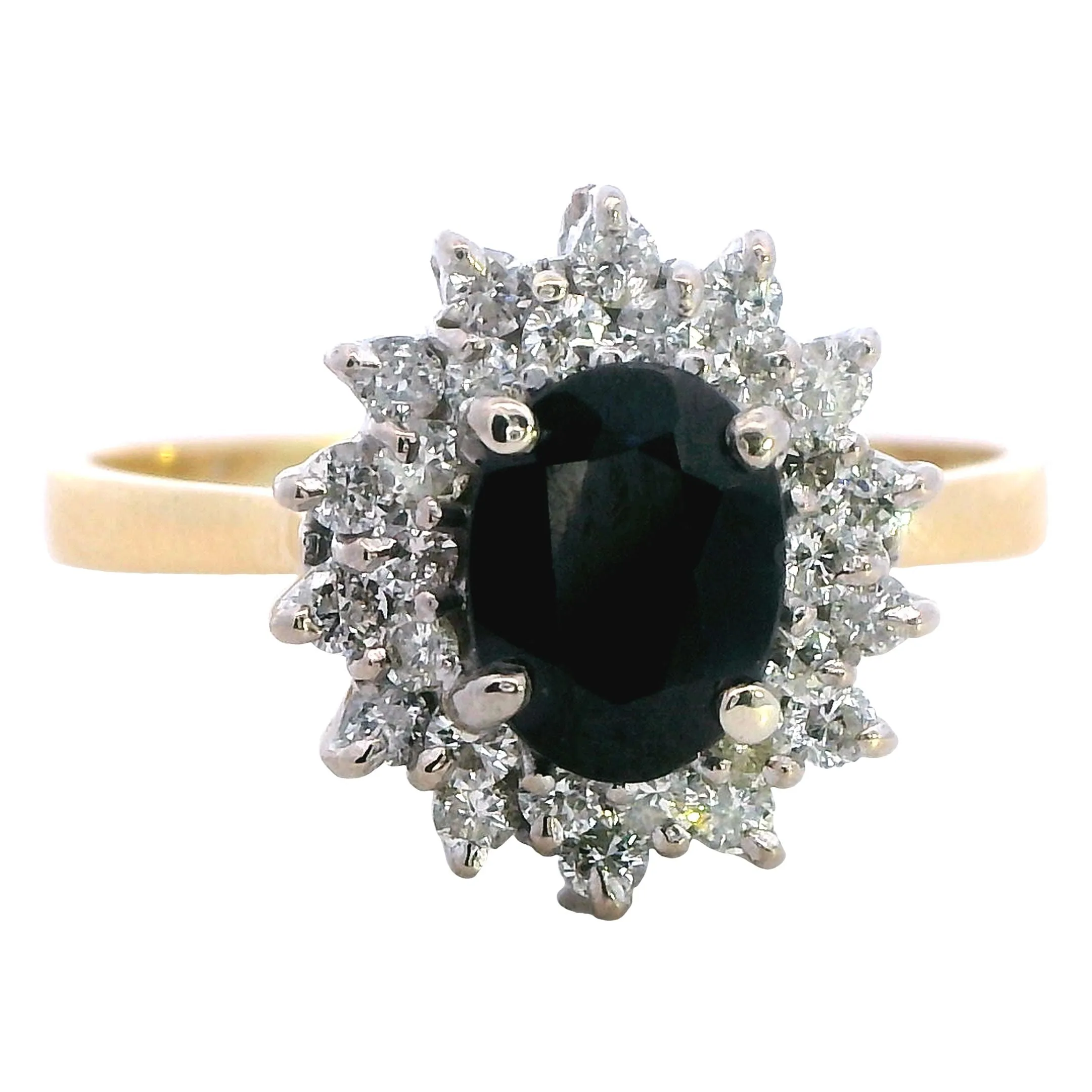 Captivating Sapphire and Diamond Bridal Set in Yellow Gold and Palladium