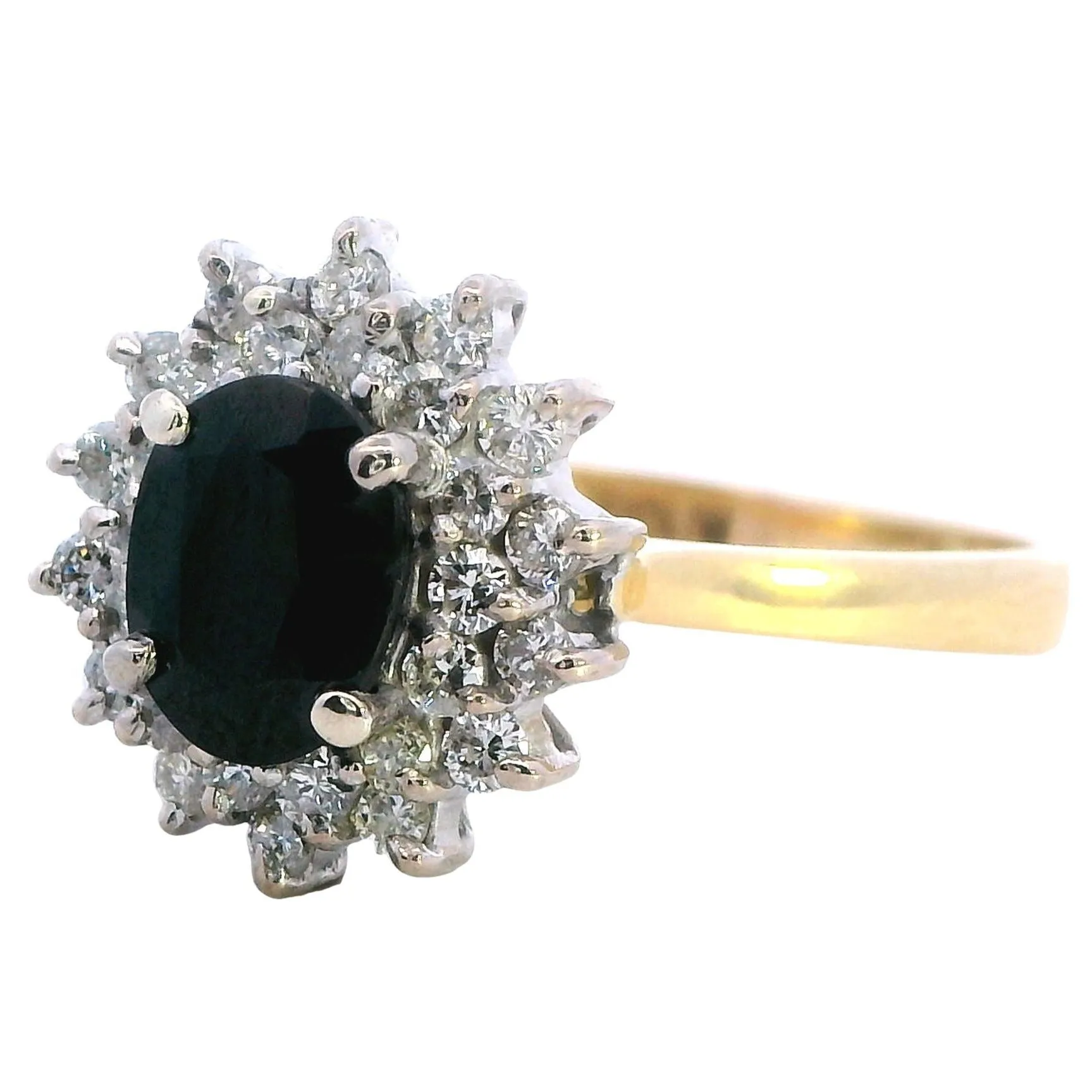 Captivating Sapphire and Diamond Bridal Set in Yellow Gold and Palladium