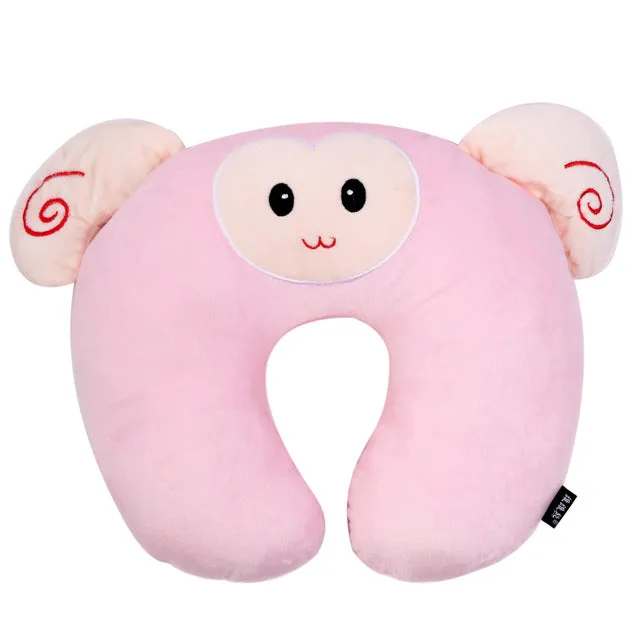 Cartoon Animals U Shaped Neck Travel Pillow Comfortable Multi-Color Automatic Neck Support Head Rest Pillow 30*30* 7cm