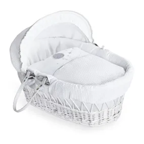 Clair de Lune Over The Moon White Wicker Moses Basket