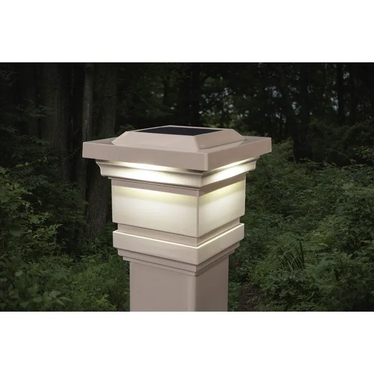 Classy 4" x 4" PVC Solar Post Cap - Tan