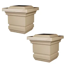 Classy 4" x 4" PVC Solar Post Cap - Tan