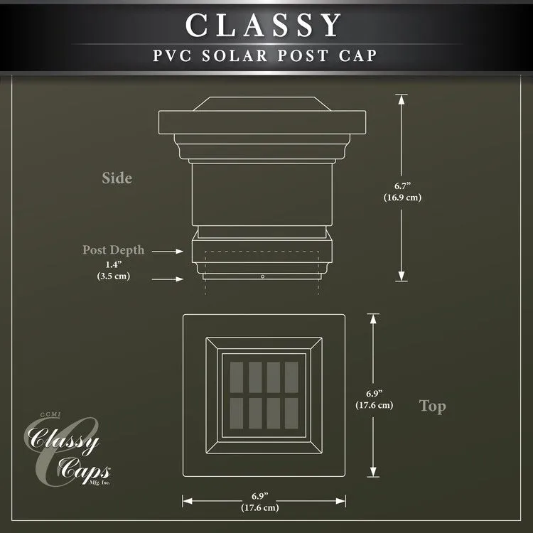 Classy 4" x 4" PVC Solar Post Cap - Tan