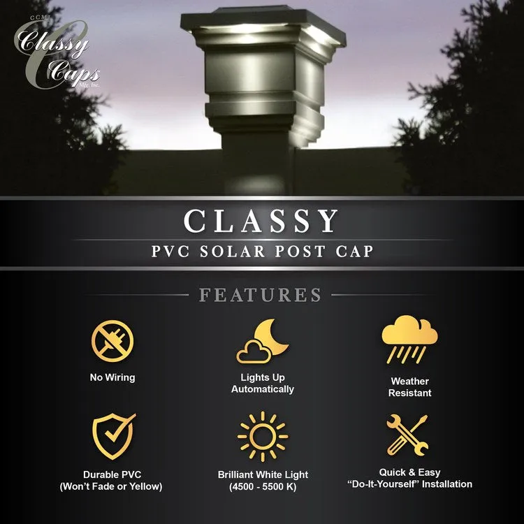 Classy 4" x 4" PVC Solar Post Cap - Tan