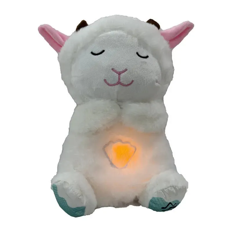 Cross-border New Breathing Lamb Baby Sleeping Soothing Sleep Music Plush Toy lamb plush toy