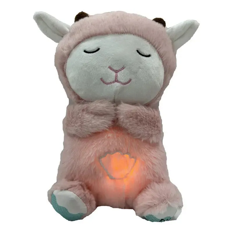 Cross-border New Breathing Lamb Baby Sleeping Soothing Sleep Music Plush Toy lamb plush toy