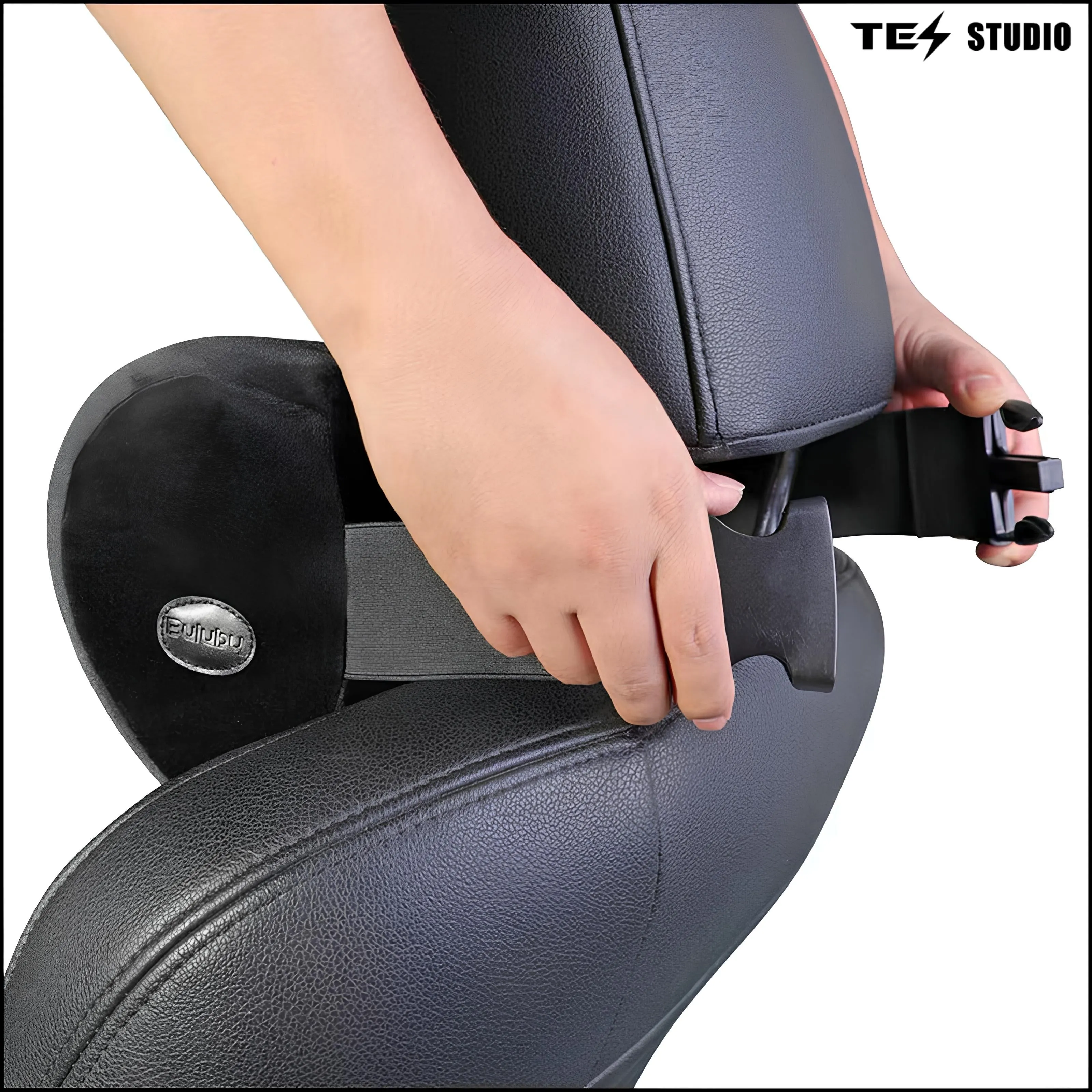 Cybertruck Embroidery Neck & Lumbar Car Pillows Gaming Chair Pillow with Adjustable Strap（2 Pcs）